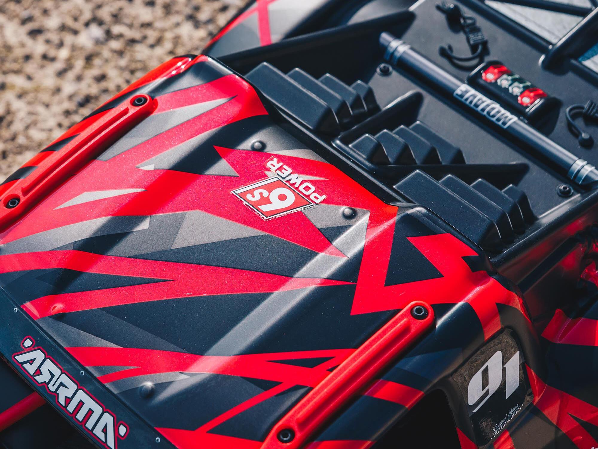 ARRMA 1/7 MOJAVE 6S 4X4 BLX Desert Truck RTR Red/Black-14