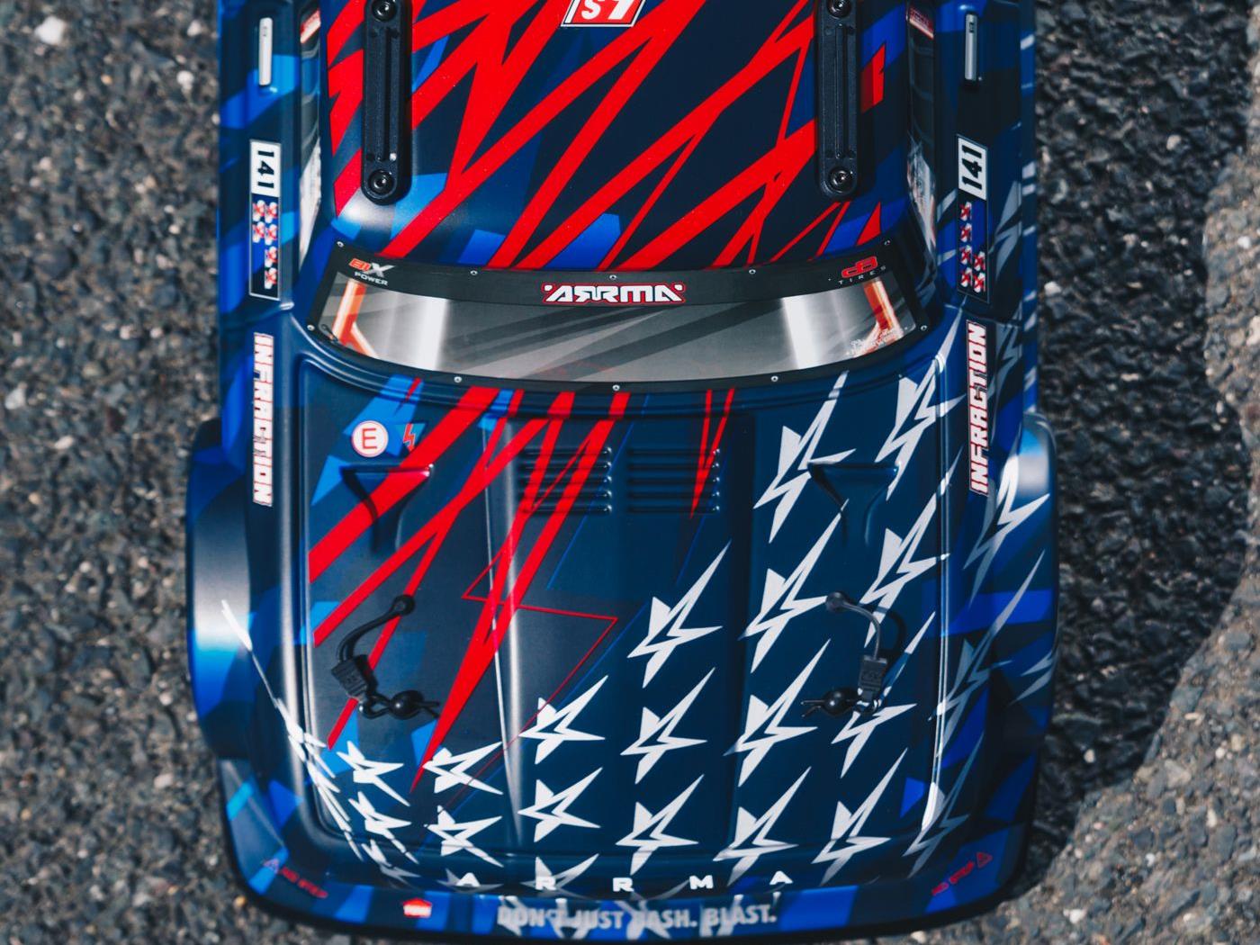 Arrma 1/7 Infraction 6S 4X4 BLX Resto-Mod Truck RTR Blue-22