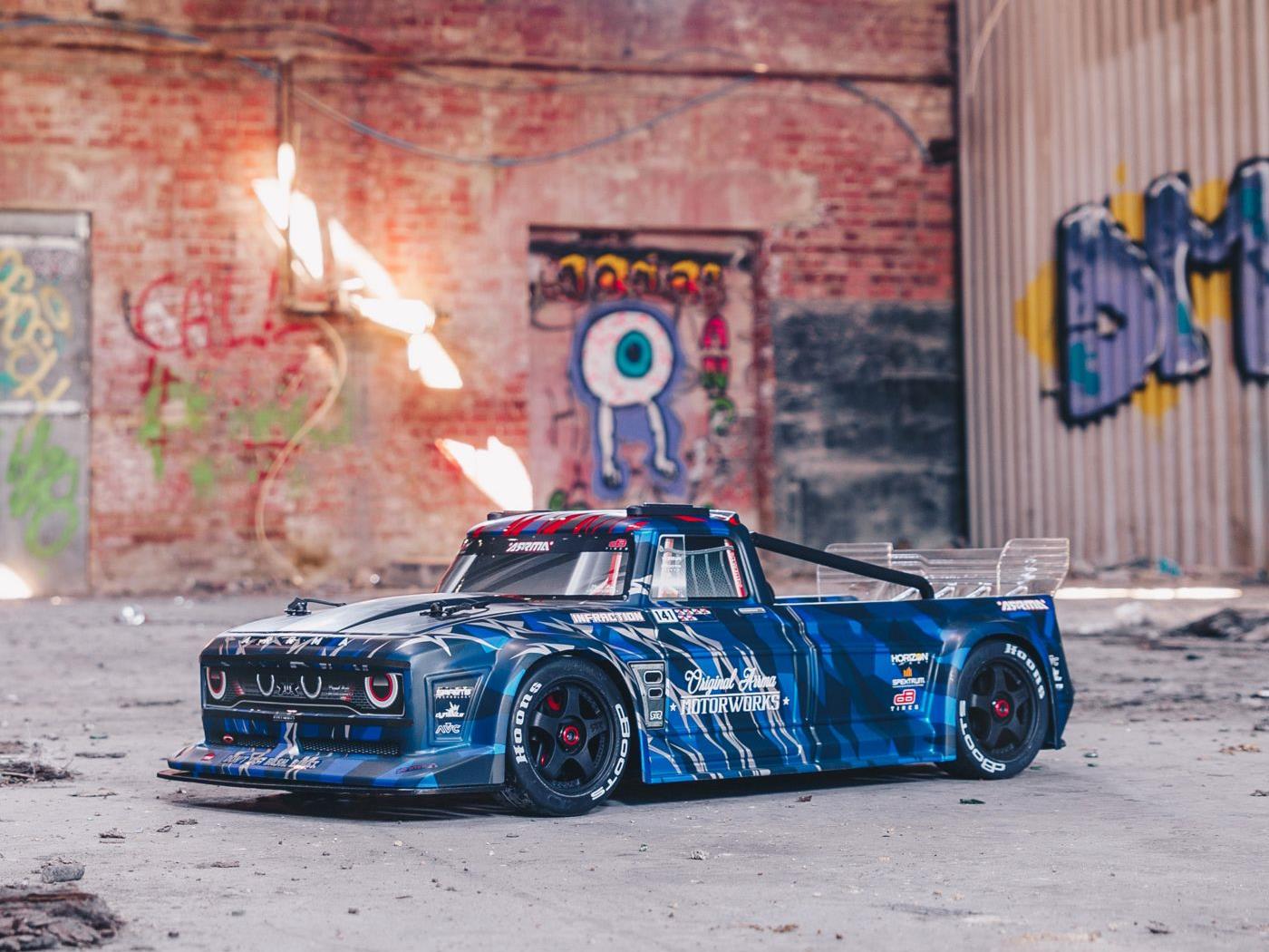 Arrma 1/7 Infraction 6S 4X4 BLX Resto-Mod Truck RTR Blue-23