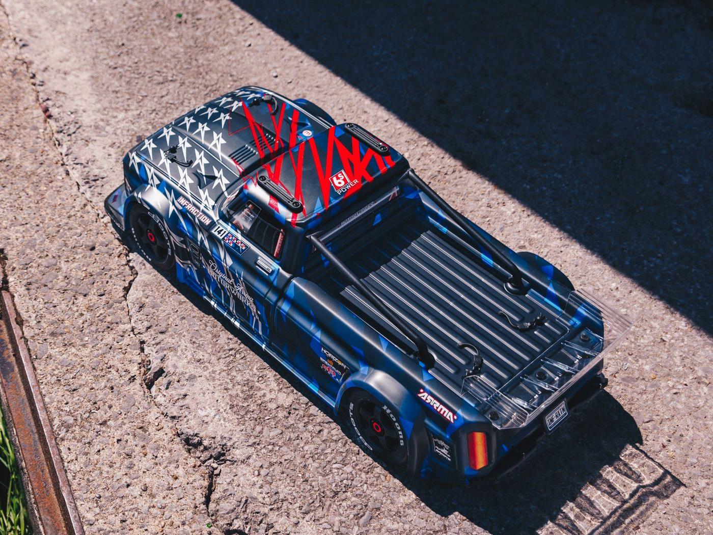 Arrma 1/7 Infraction 6S 4X4 BLX Resto-Mod Truck RTR Blue-24
