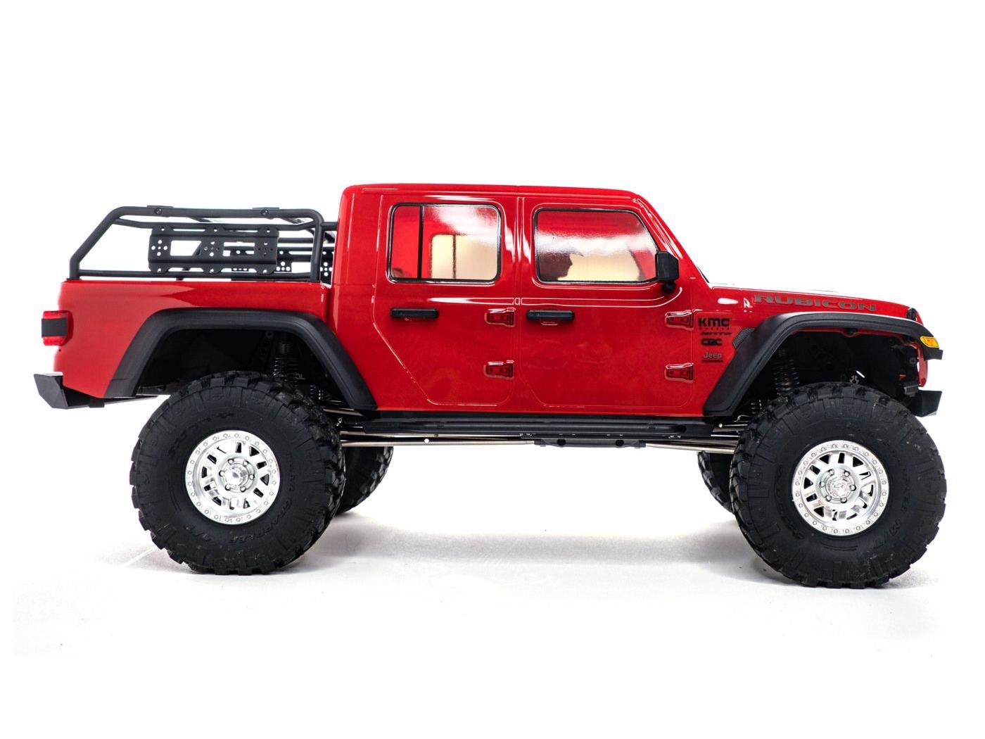 1/10 SCX10III Jeep JT Gladiator 4WD Rock Crawler RTR Red-4