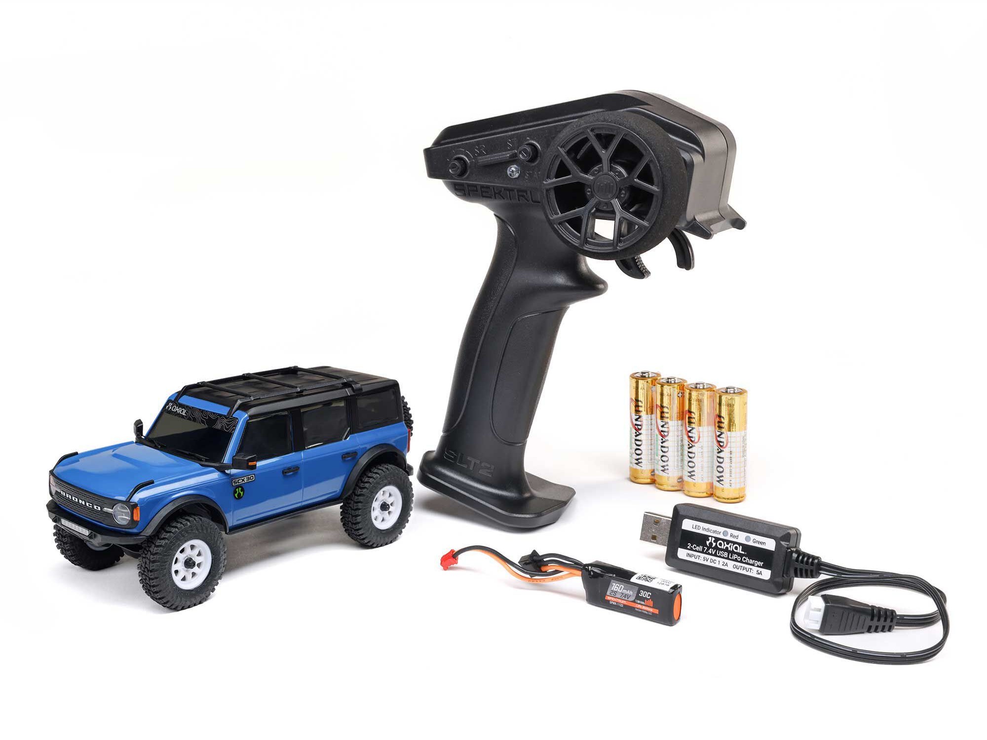 1/30 SCX30 Ford Bronco 4X4 RTR Rock Crawler Blue-9