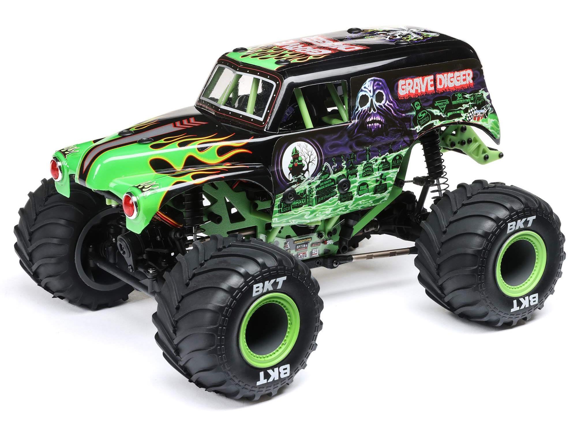 Losi 1/18 Mini LMT 4X4 Brushed Monster Truck RTR - Grave Digger-12