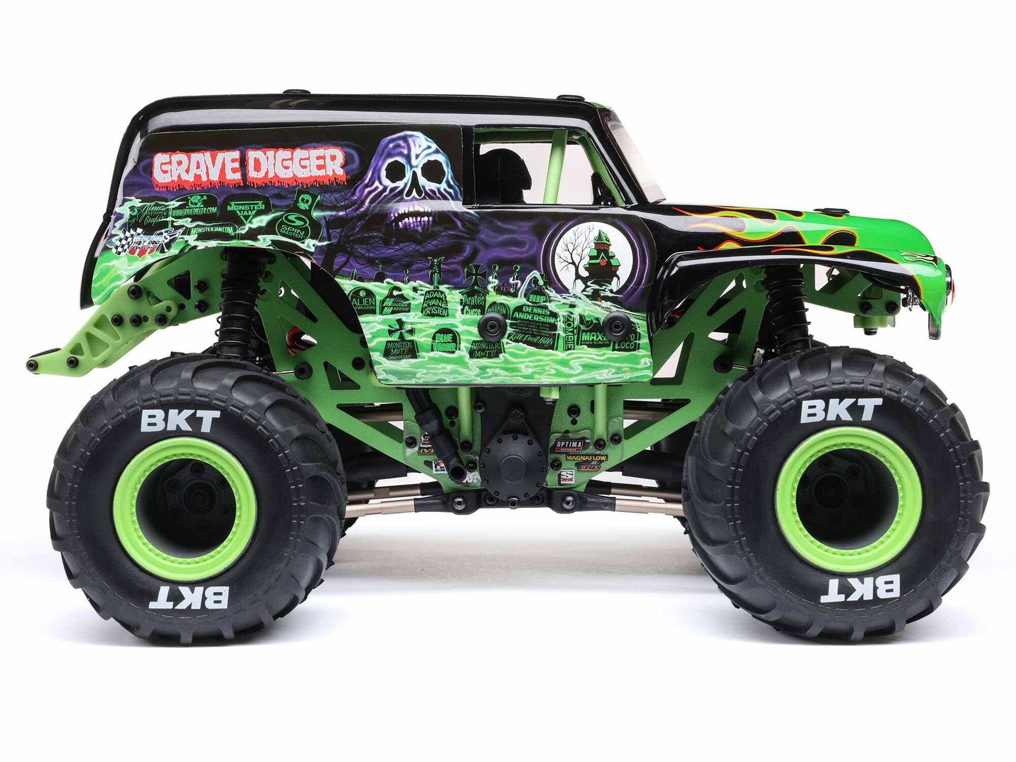 Losi 1/18 Mini LMT 4X4 Brushed Monster Truck RTR - Grave Digger-15