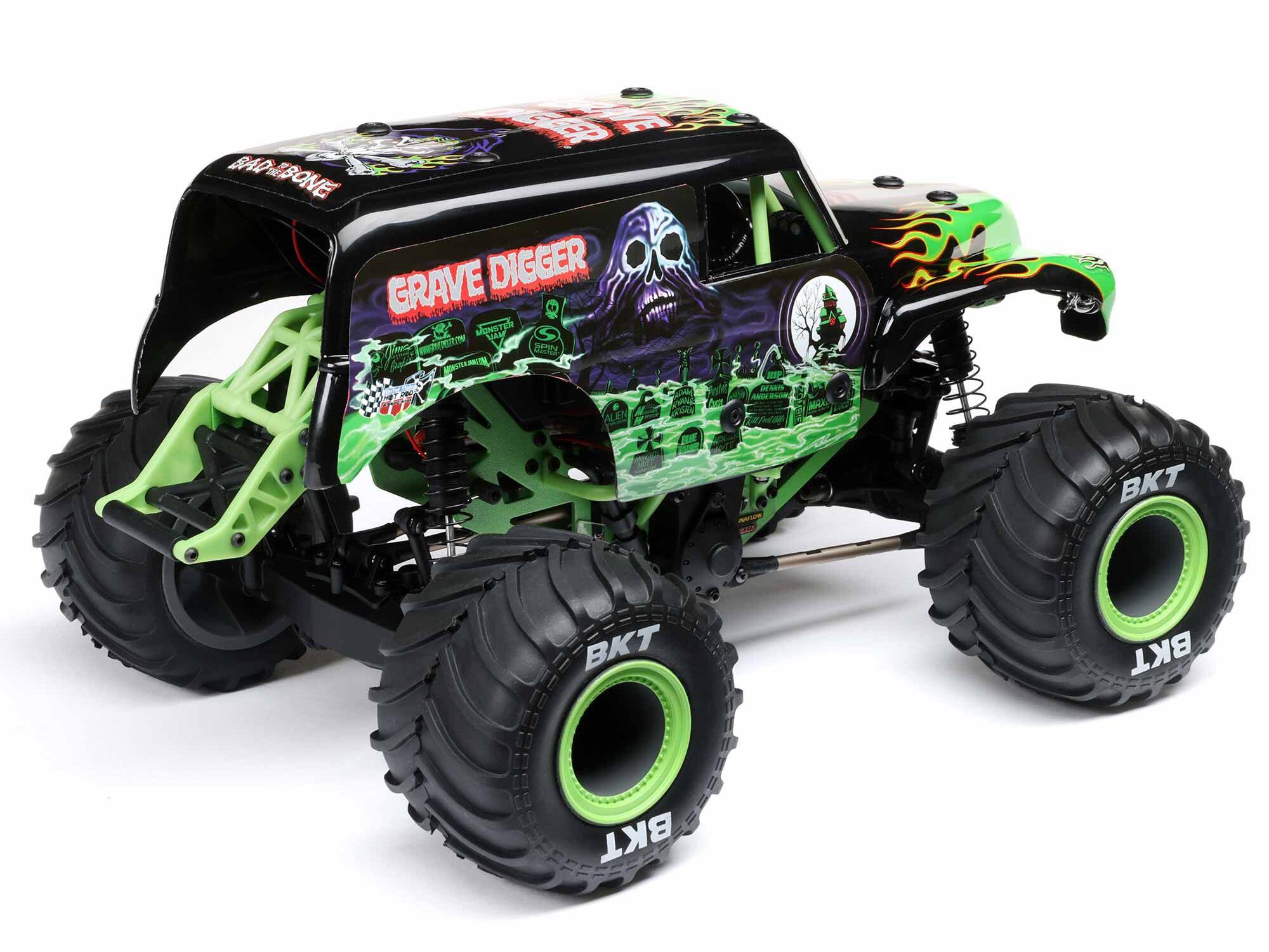 Losi 1/18 Mini LMT 4X4 Brushed Monster Truck RTR - Grave Digger-18