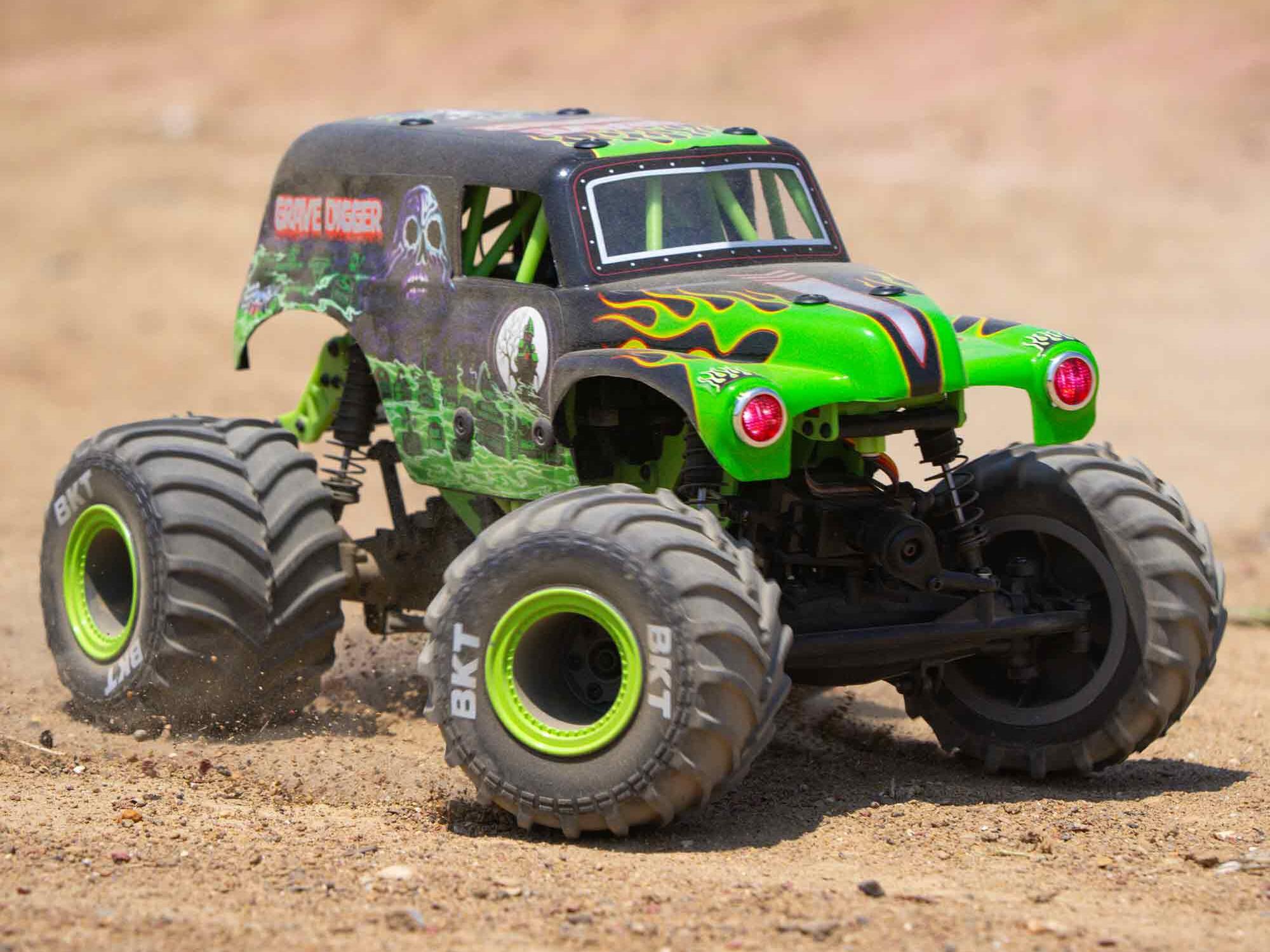 Losi 1/18 Mini LMT 4X4 Brushed Monster Truck RTR - Grave Digger-30