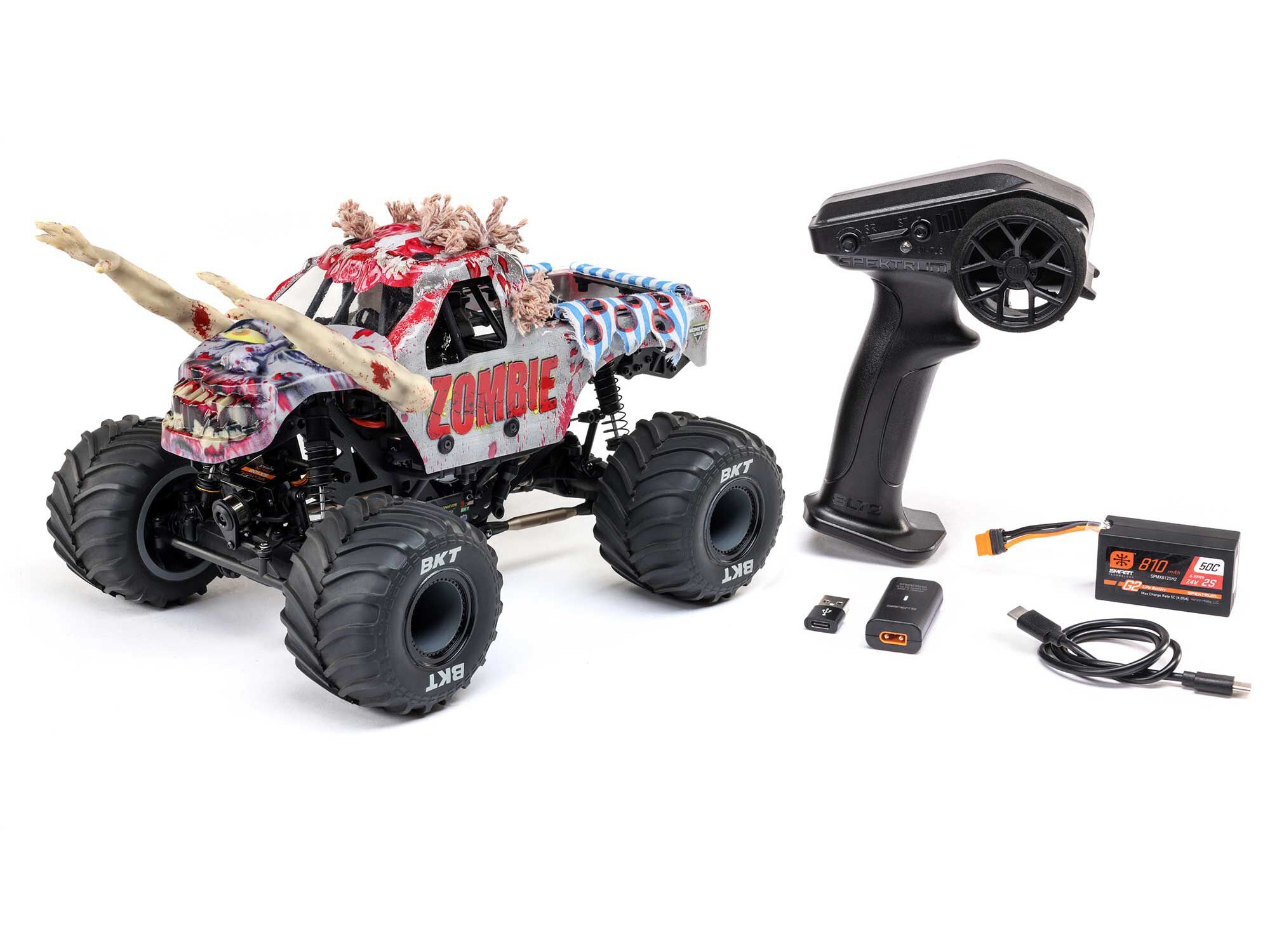 Losi 1/18 Mini LMT Zombie 2S 4X4 RTR Brushed Monster Truck-11
