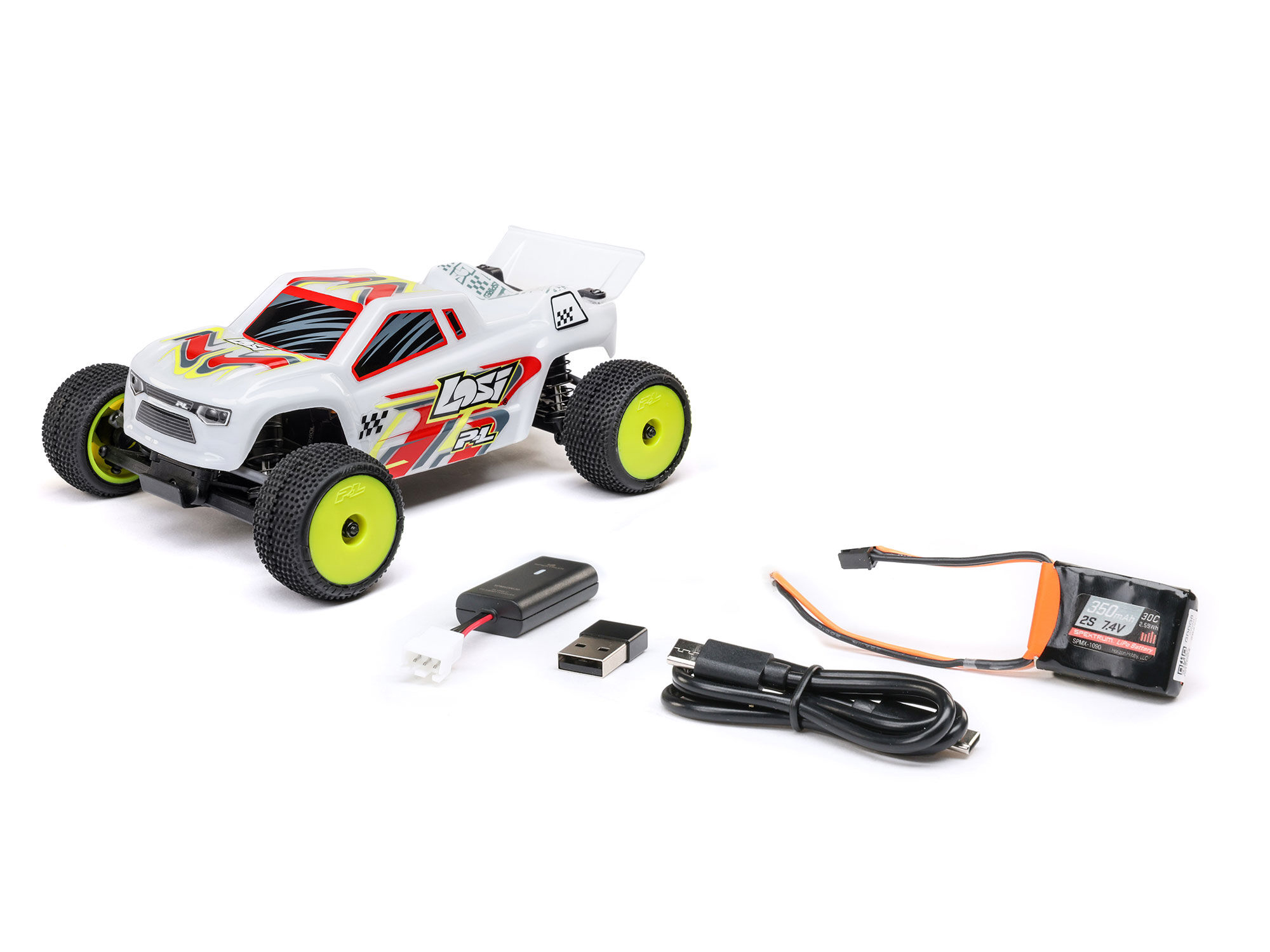 Losi 1/28 Micro-T 2WD Stadium Truck RTR White-3