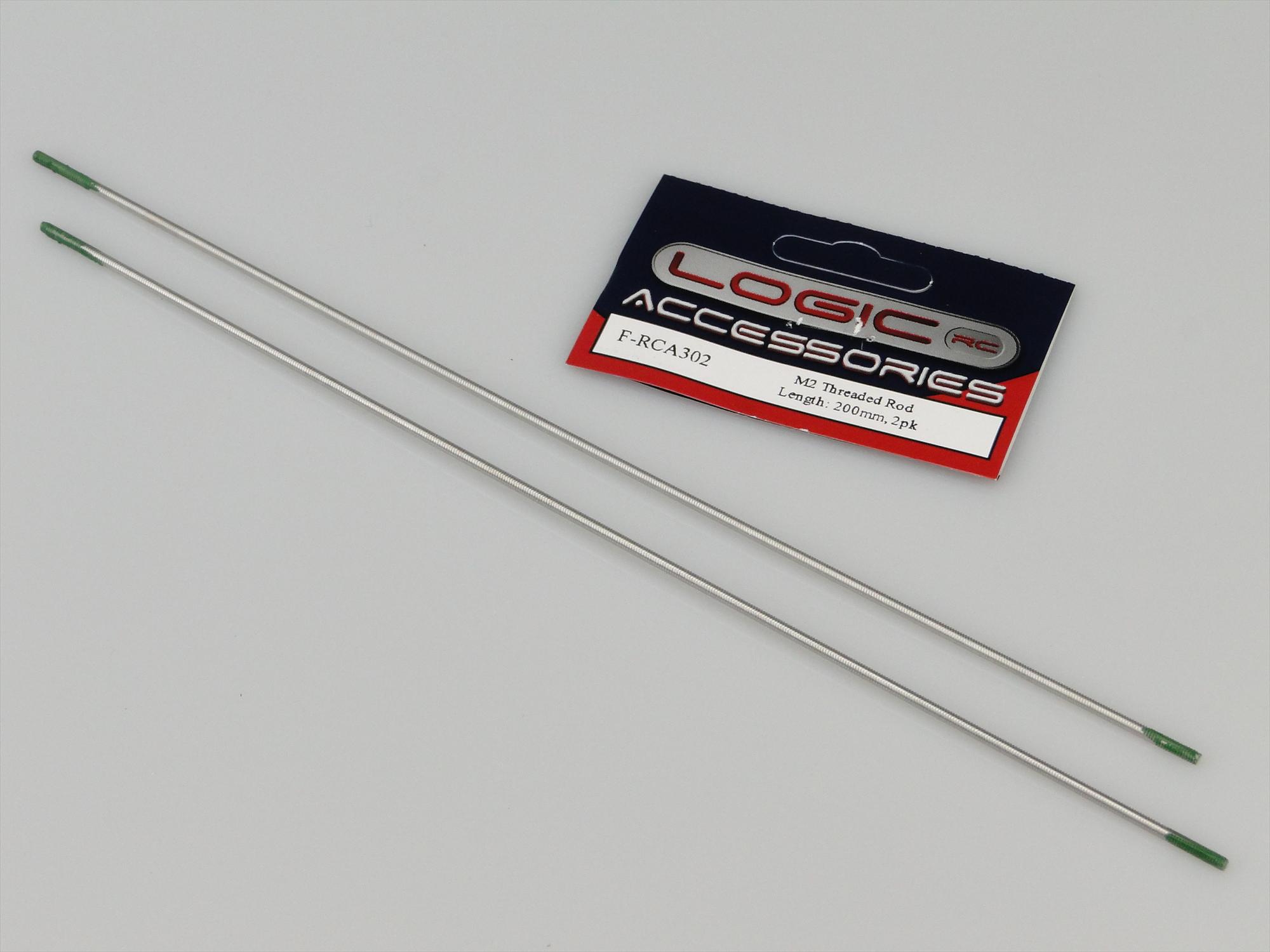 M2x200mm Threaded Rod A2 Stainless Steel 2pk-2