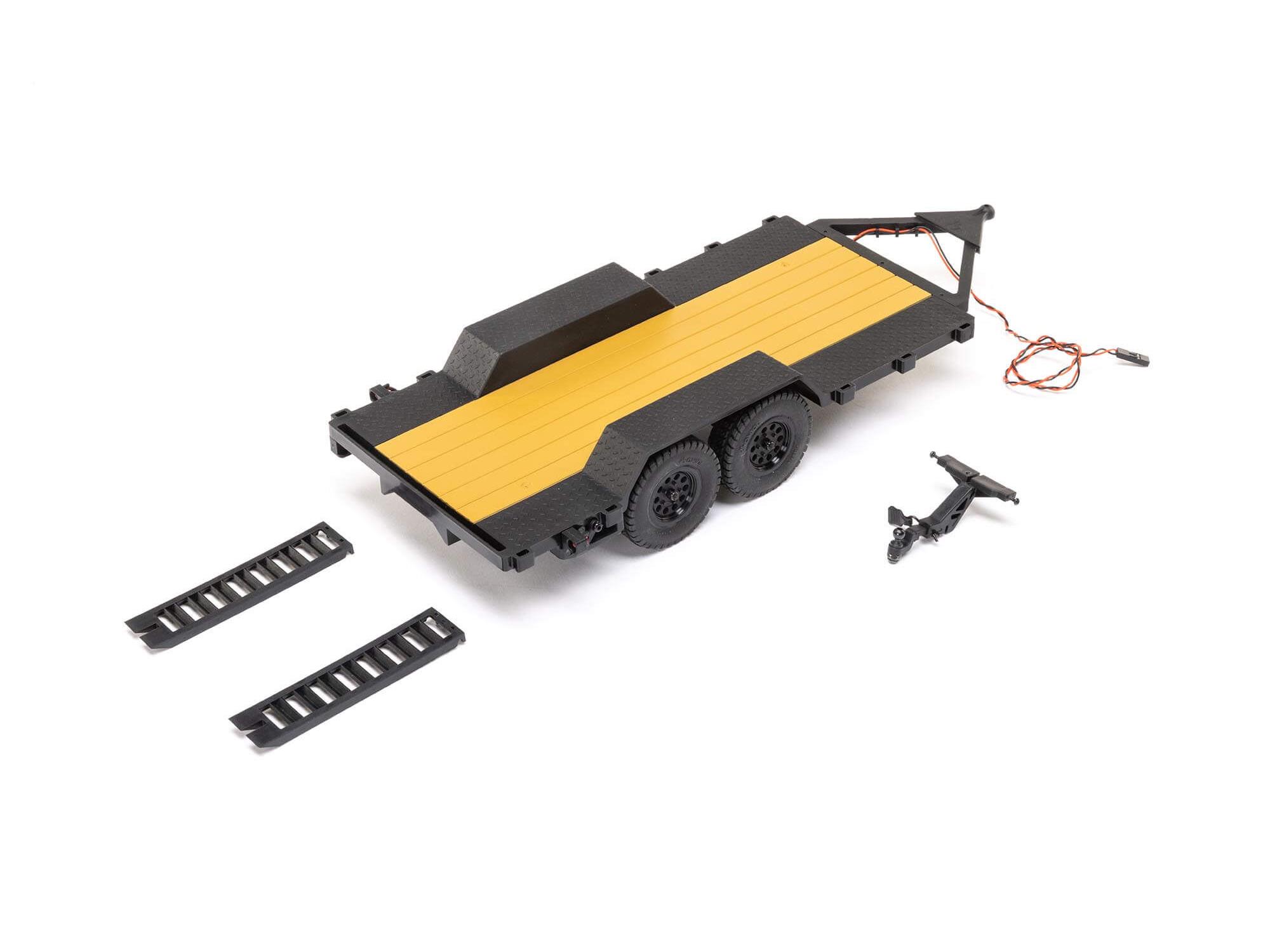 Axial SCX24 Flat Bed Vehicle Trailer with LED Taillights:1/24th-8