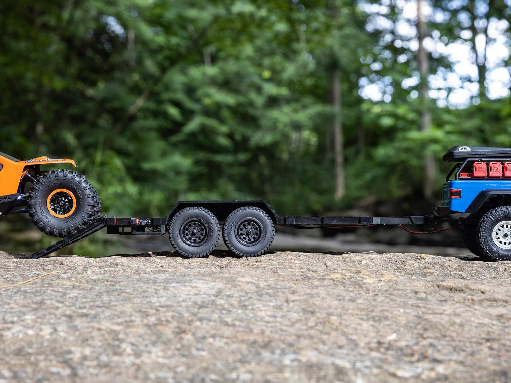 Axial SCX24 Flat Bed Vehicle Trailer with LED Taillights:1/24th-18