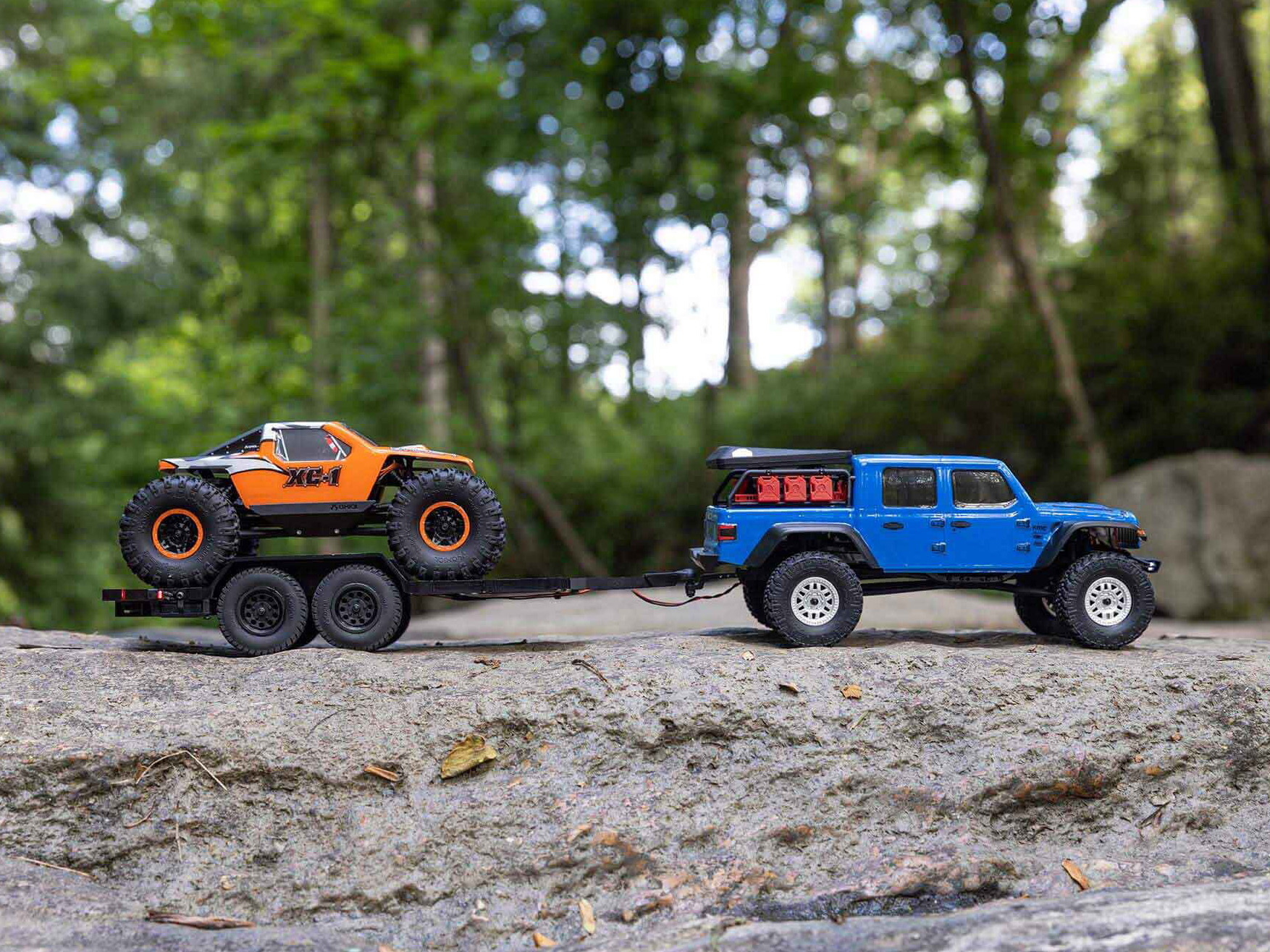 Axial SCX24 Flat Bed Vehicle Trailer with LED Taillights:1/24th-20