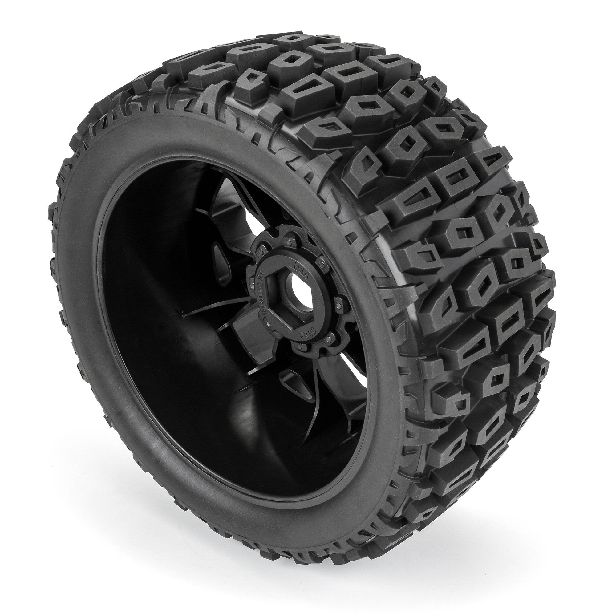 1/6 Brutus F/R 5.7" Monster Truck Tires MTD 24mm Black Rippe-4