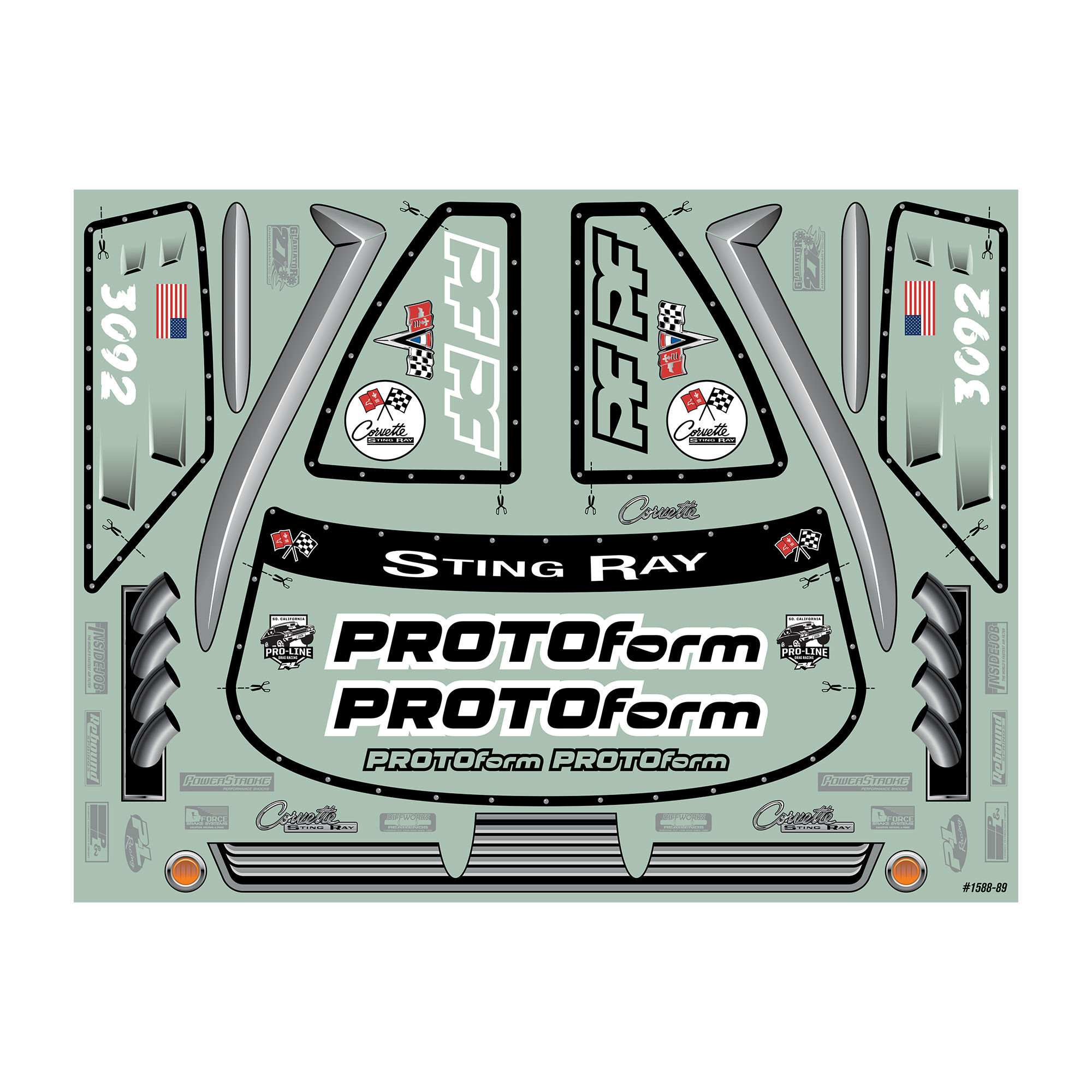 1/10 1963 Chevrolet Corvette Stingray Pro Mod Clear Body: Dr-8