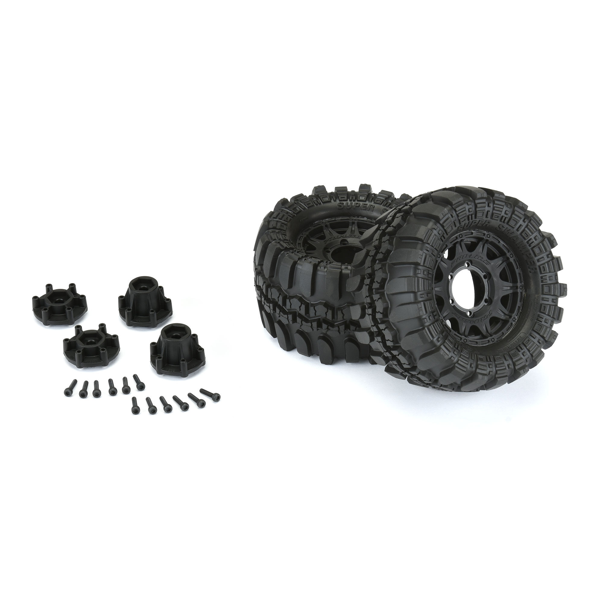 1/10 Interco Supr Swmpr F/R 2.8" MT Tires Mounted 12mm Blk R-3