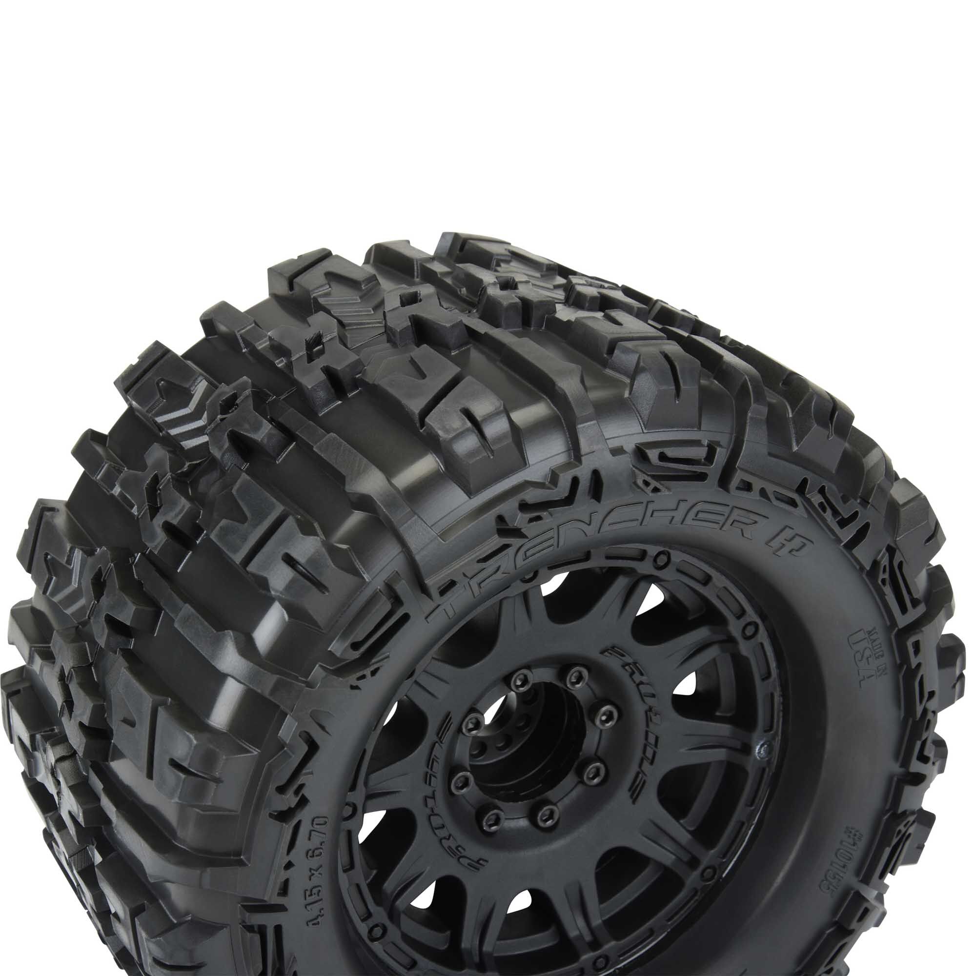 1/8 Trencher HP BELTED F/R 3.8" MT Tires Mounted 17mm Blk Ra-3