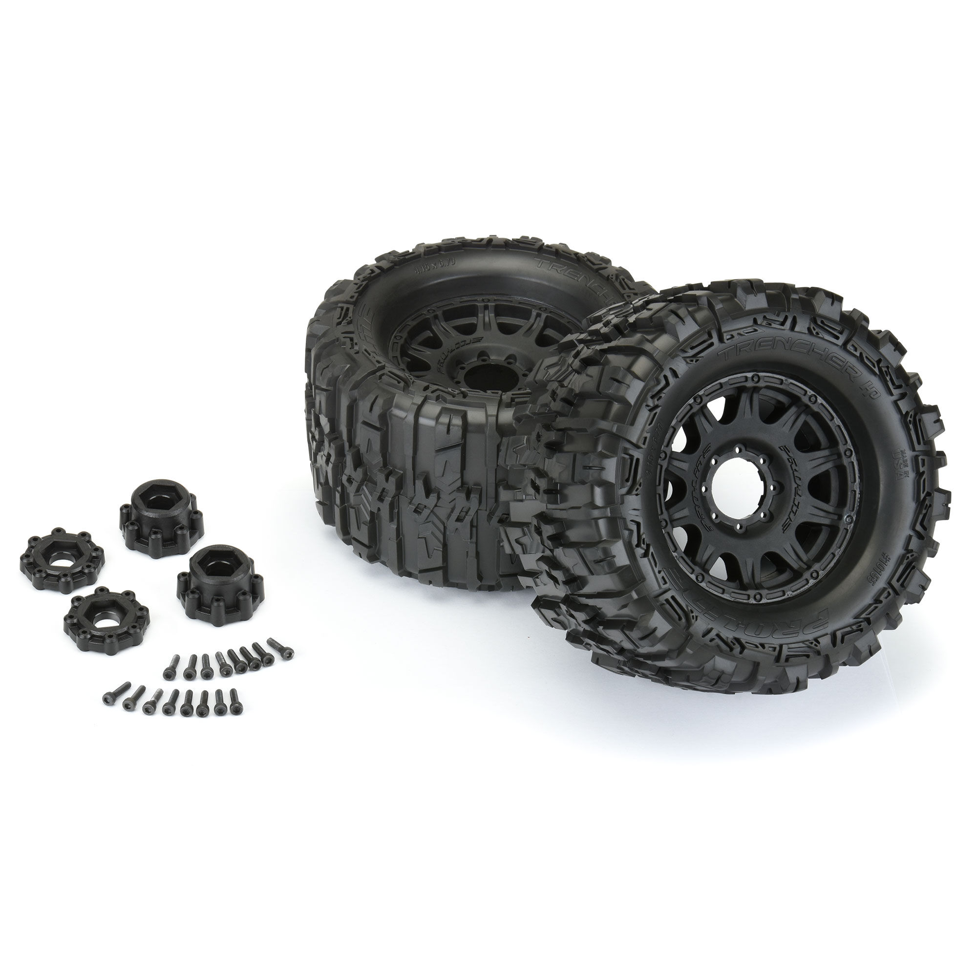 1/8 Trencher HP BELTED F/R 3.8" MT Tires Mounted 17mm Blk Ra-7