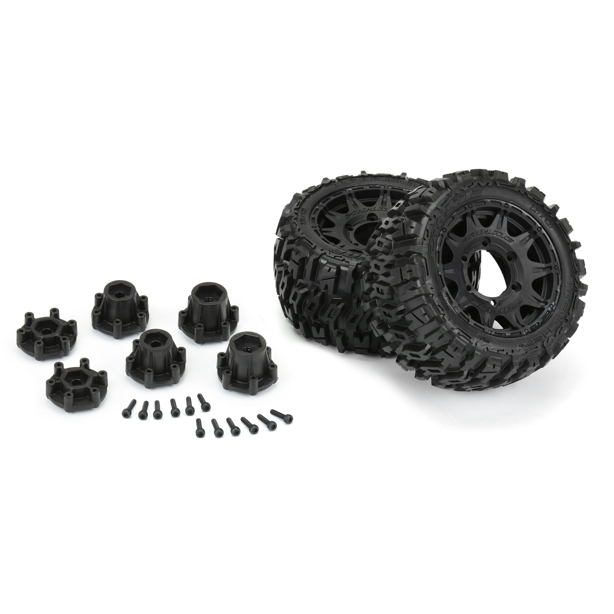 1/10 Trencher LP Front/Rear 2.8" MT Tires Mounted 12mm Blk R-5