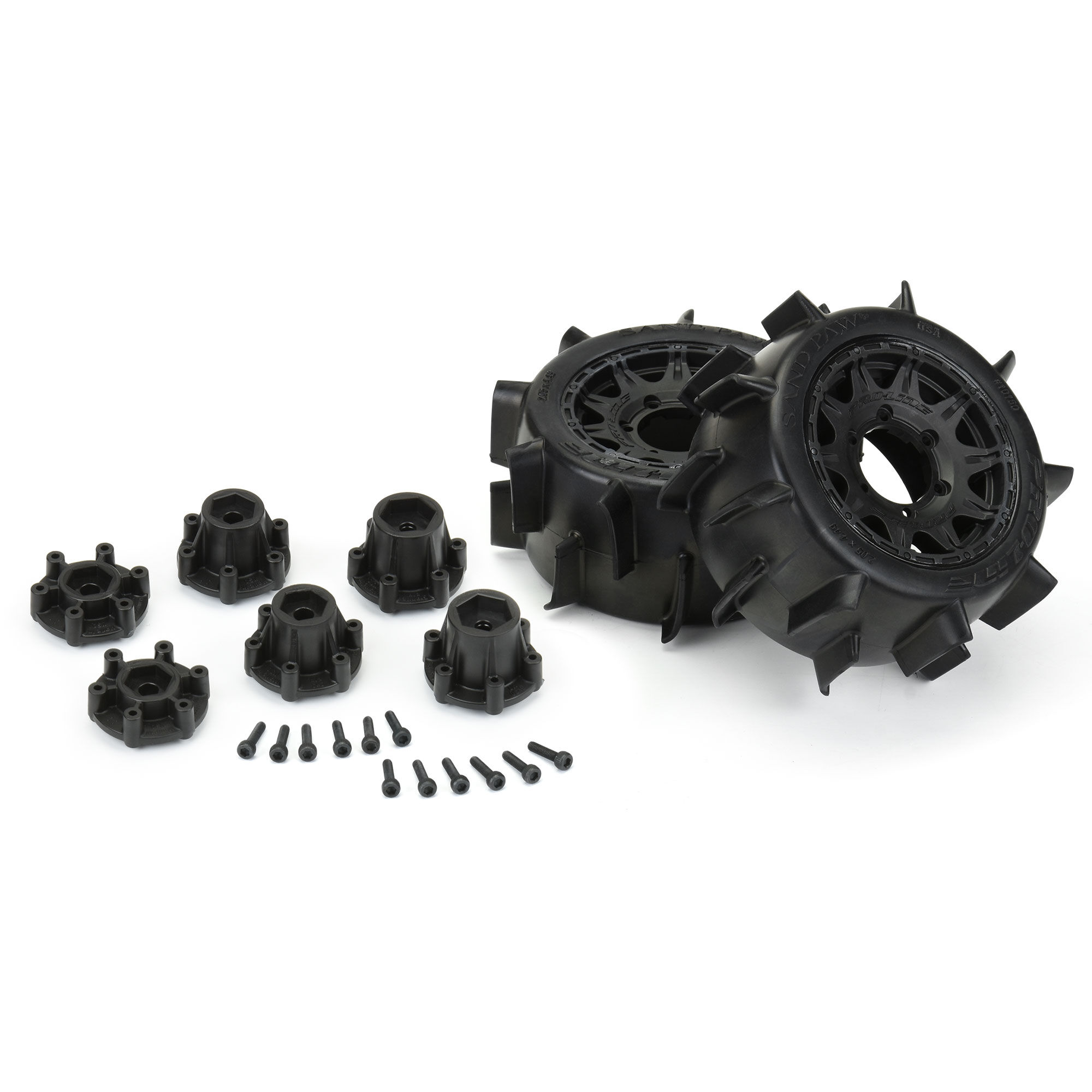 1/10 Sand Paw LP Front/Rear 2.8" MT Tires Mounted 12mm Blk R-3