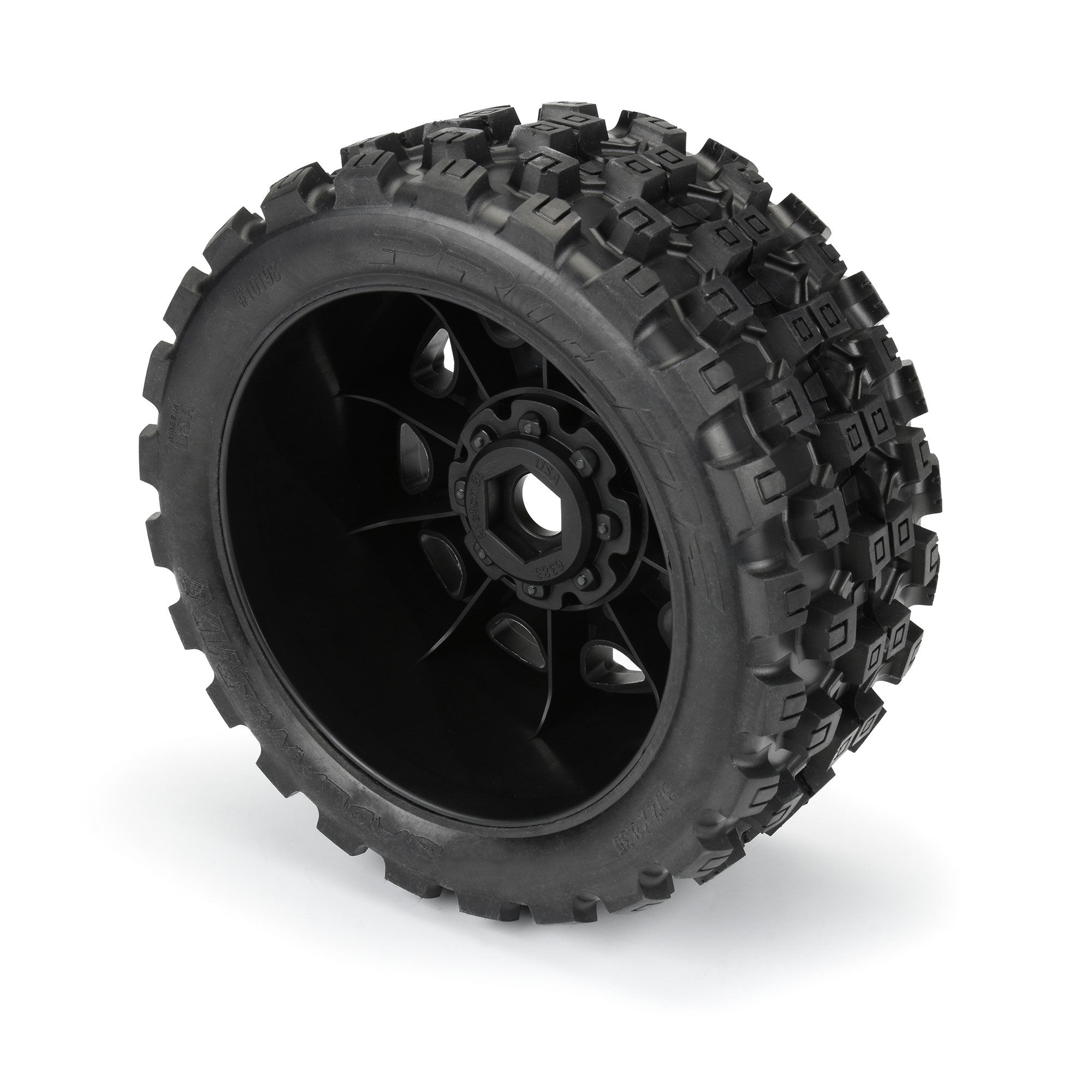 1/6 Badlands MX57 Front/Rear 5.7" Tires Mounted on Raid 8x48-4