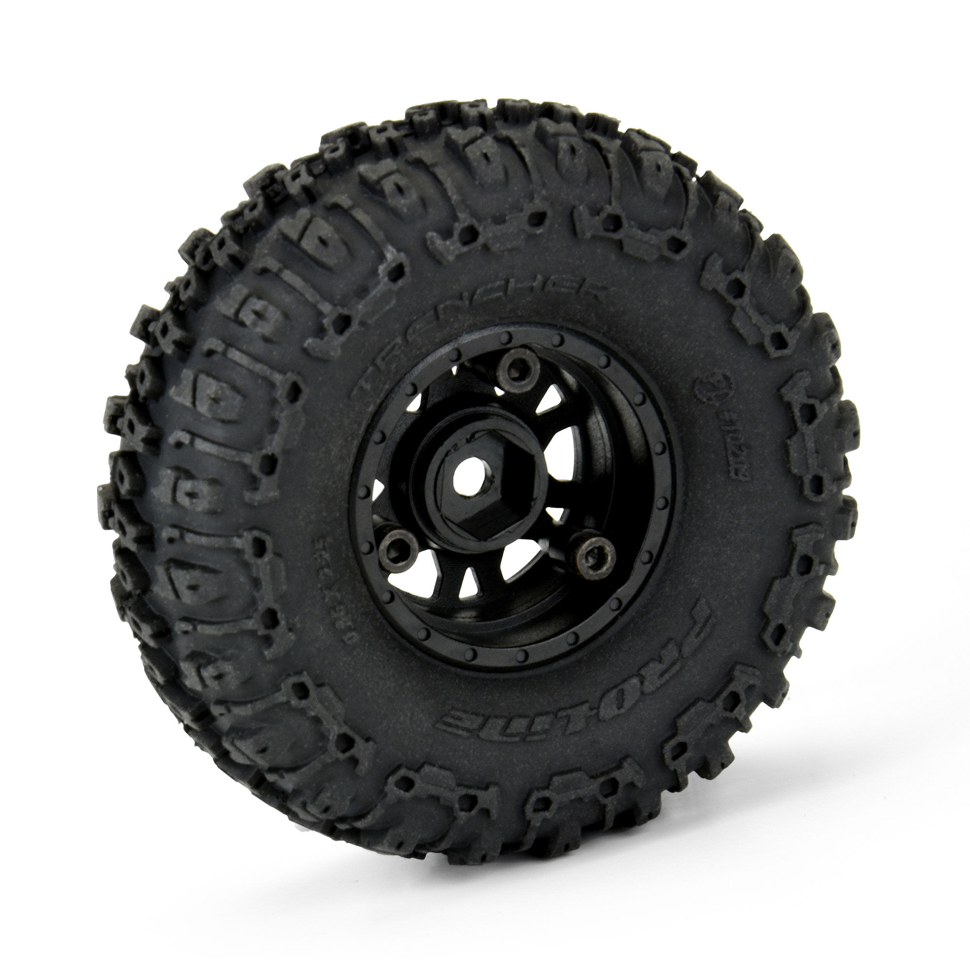 1/24 Trencher Fr/Rr 1.0" Tires Mounted 7mm Black Impulse (4)-3