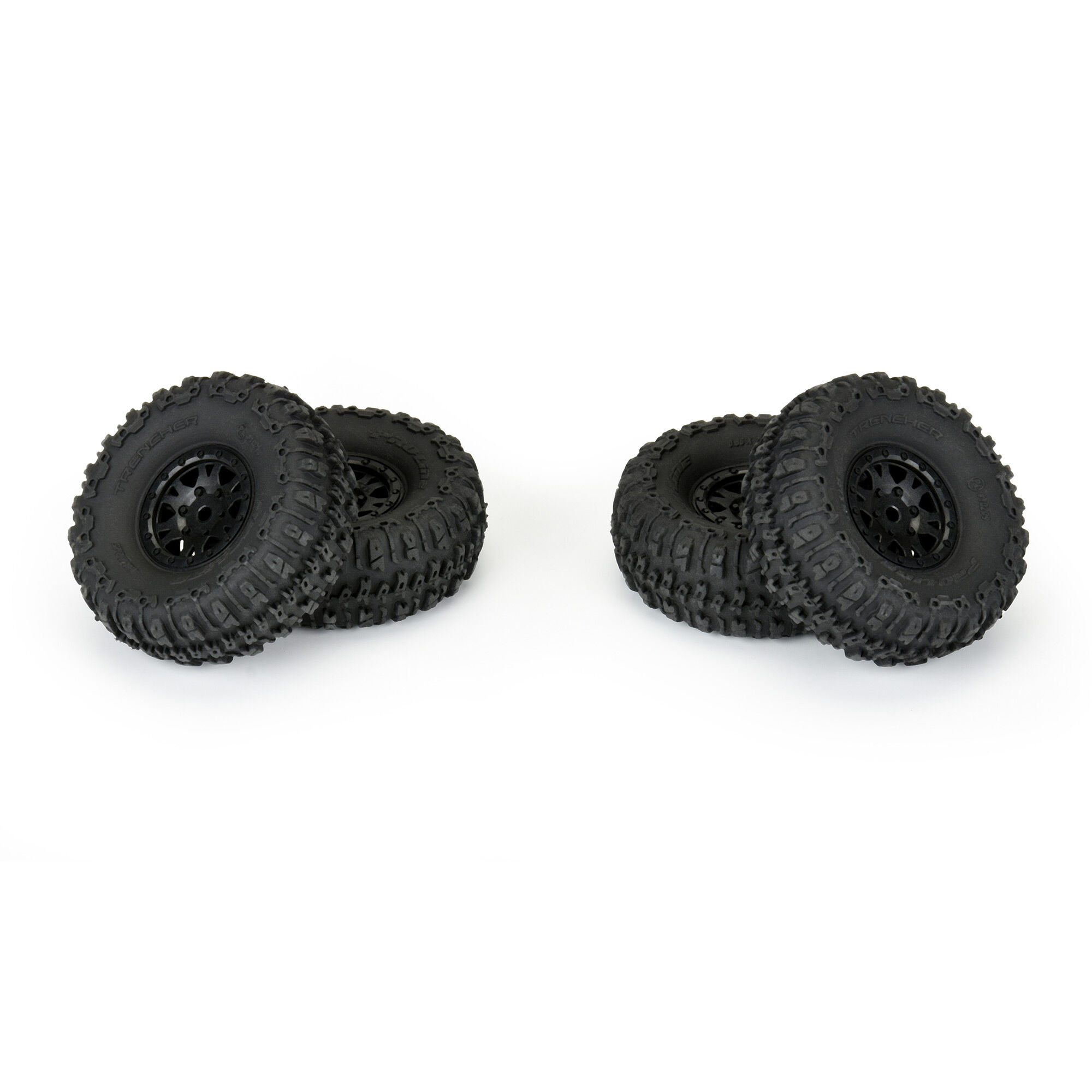 1/24 Trencher Fr/Rr 1.0" Tires Mounted 7mm Black Impulse (4)-4