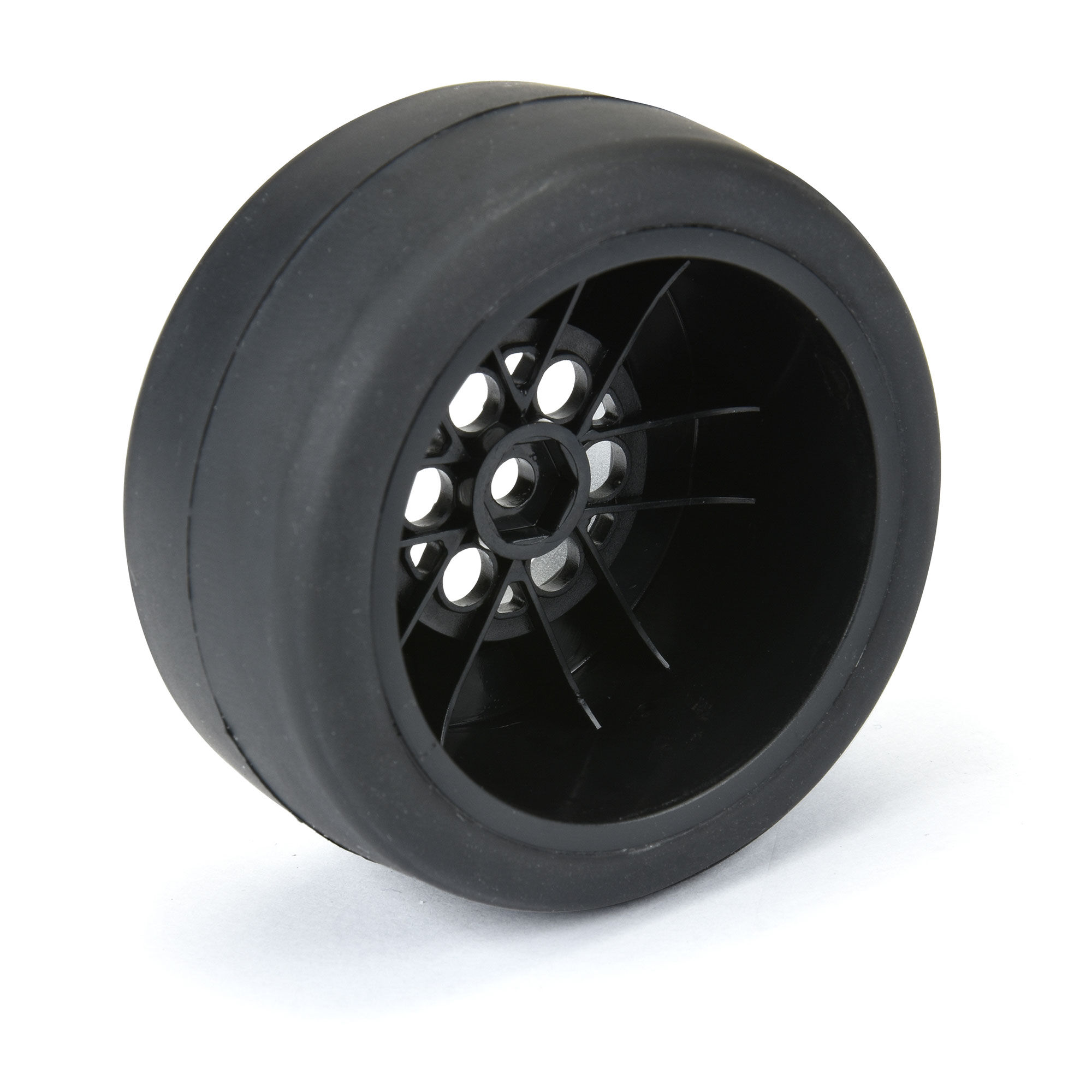 1/16 Reaction Rear Tires MTD 8mm Black/Silver (2): Losi Mini-4