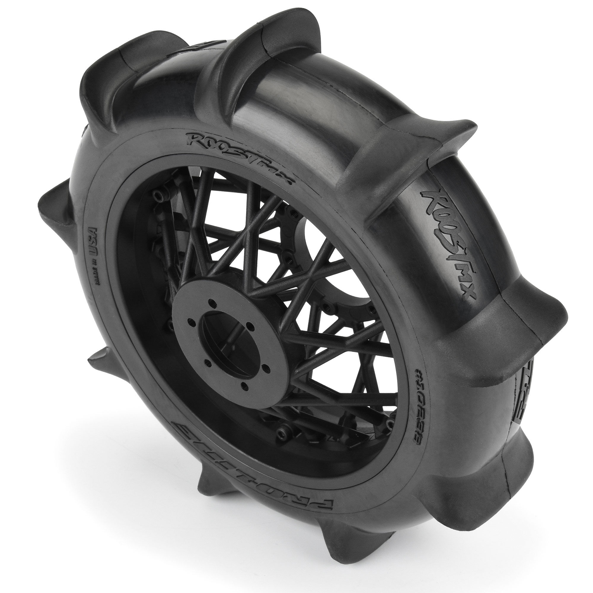 Roost MX Sand/Snow Paddle Motorcycle Tire Mounted on Black W-3