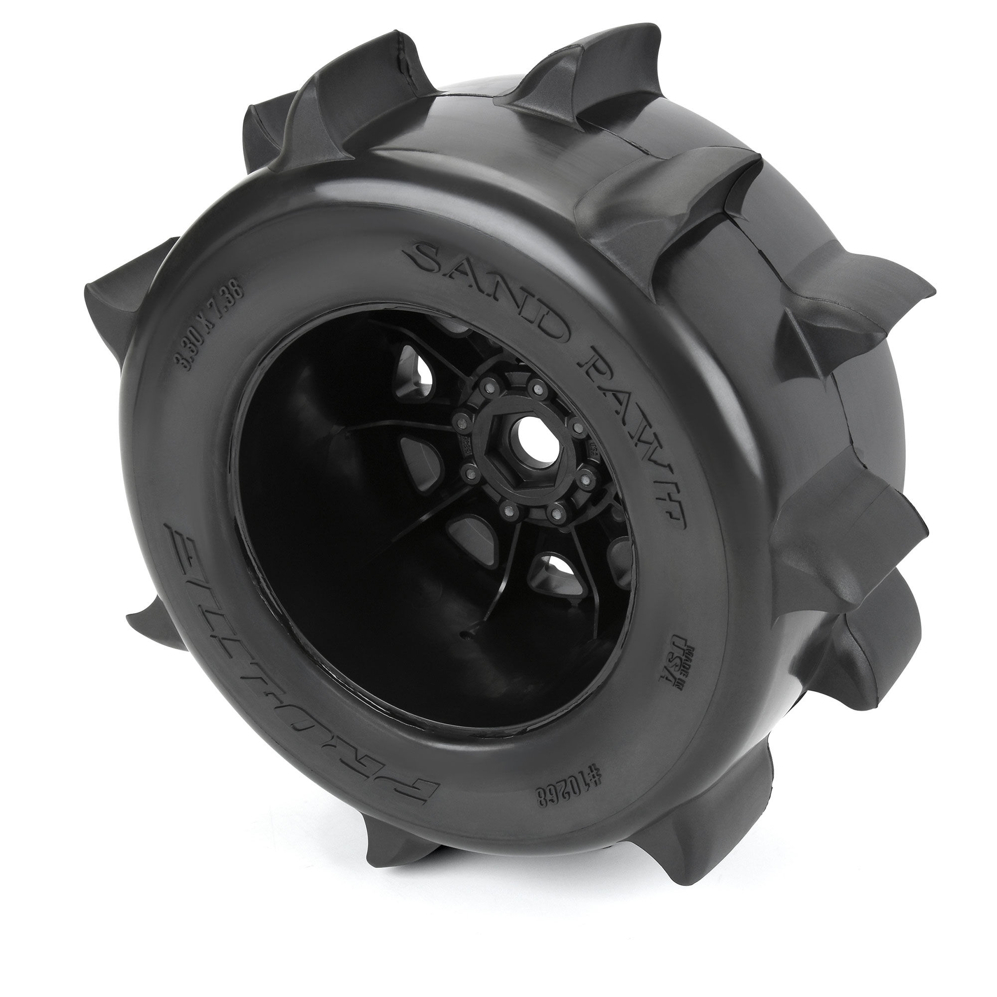 1/8 Sand Paw HP BELTED F/R 3.8" MT Tires Mounted 17mm Black-4