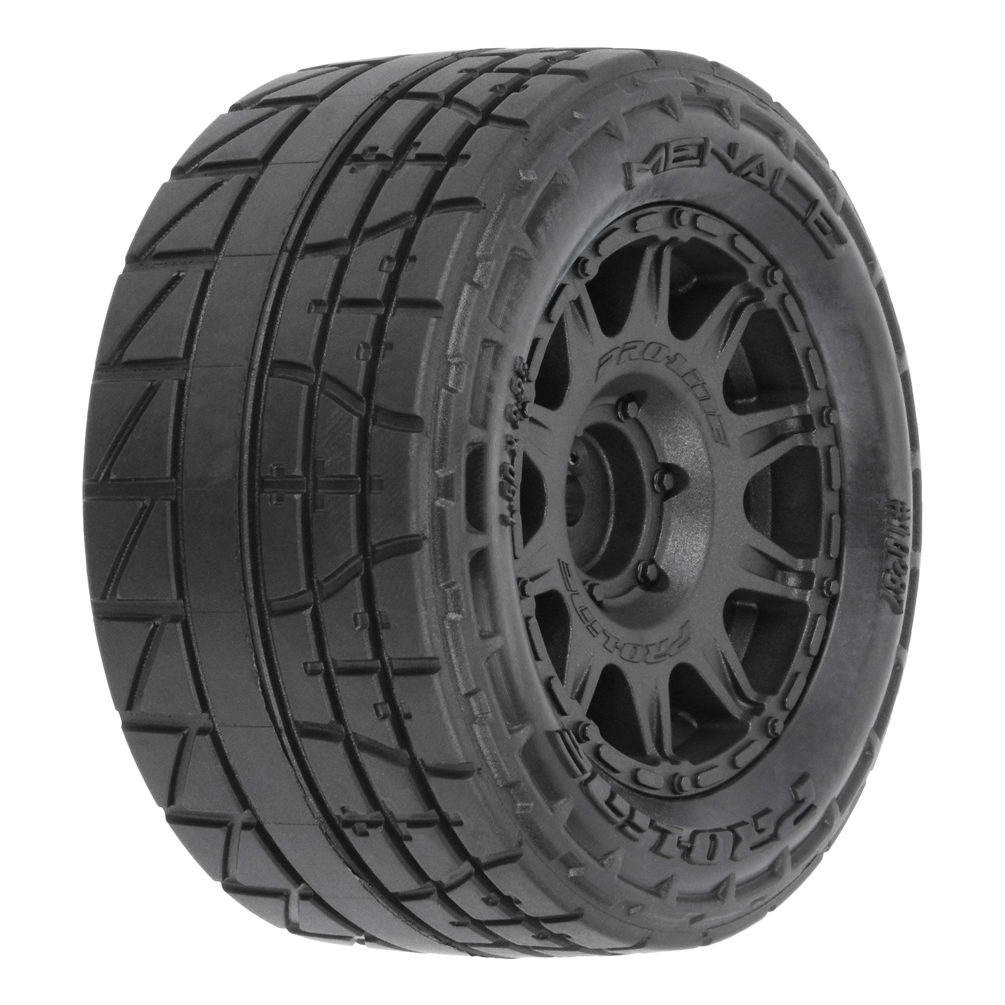 1/18 Menace F/R Street Tires MTD 12mm Black Raid (4): Granit