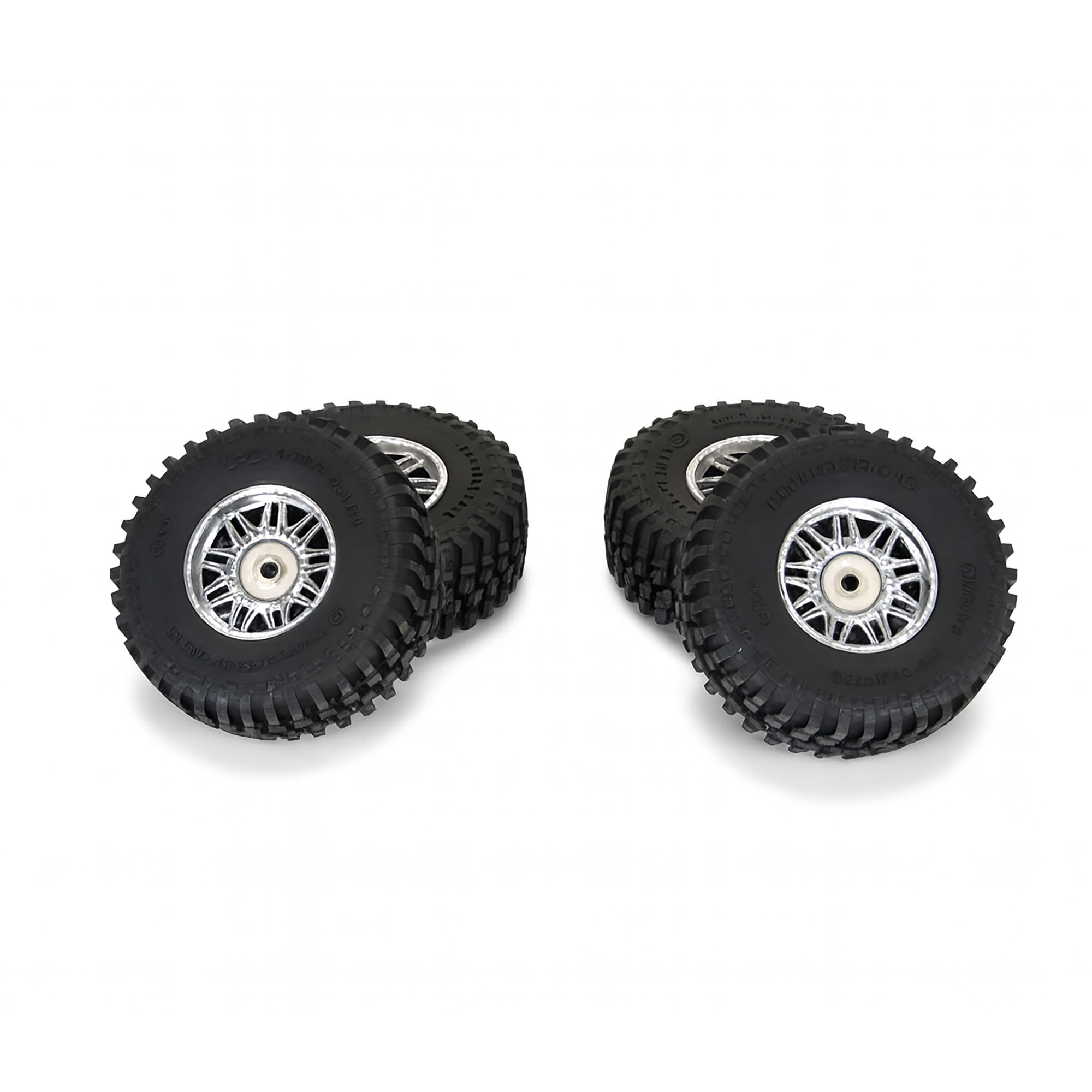 Flat Iron Front/Rear Tires Mounted 12mm Hex Chrome Diablo (4-3