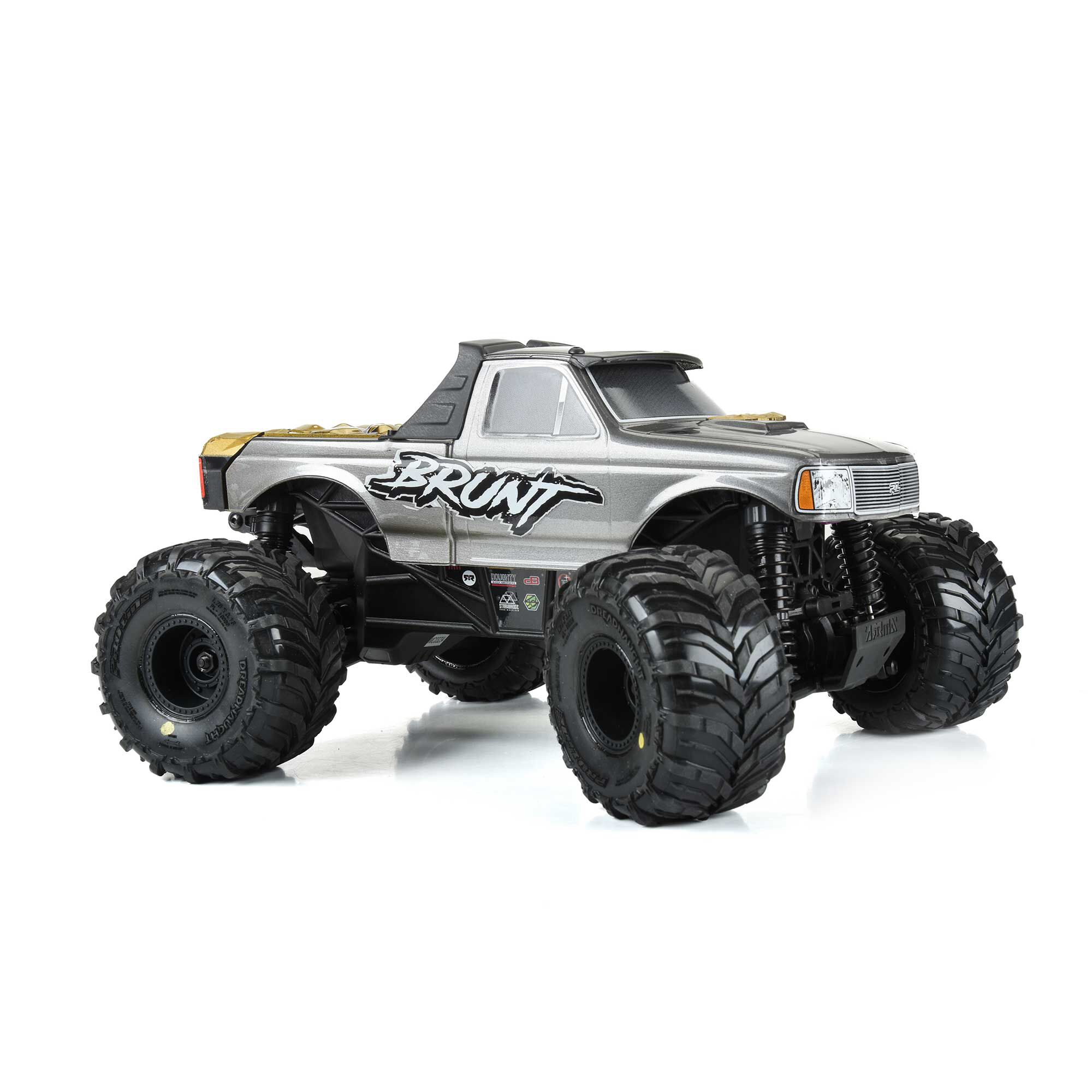 Dreadnaught Mounted Black Wheel F/R (4) for ARRMA GORGON/QUA-2