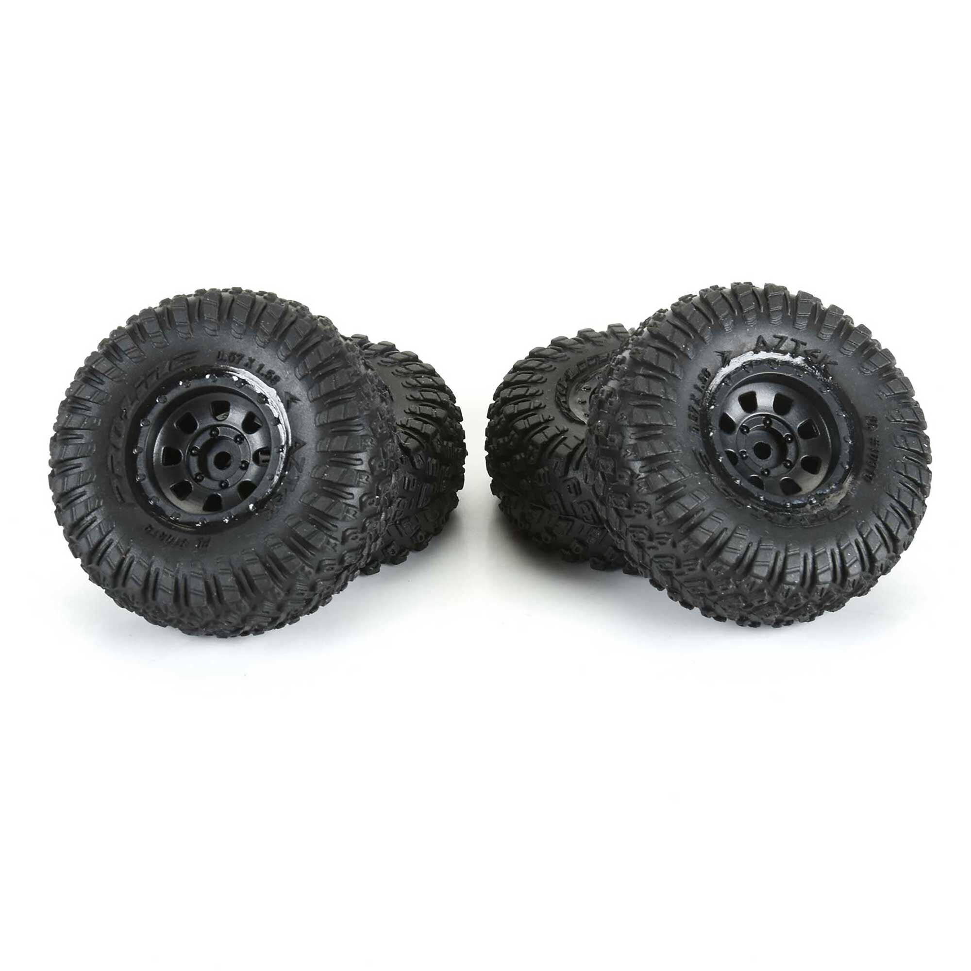 1/30 Aztek Front/Rear Mounted Black Clobber (4) for Axial SC-3