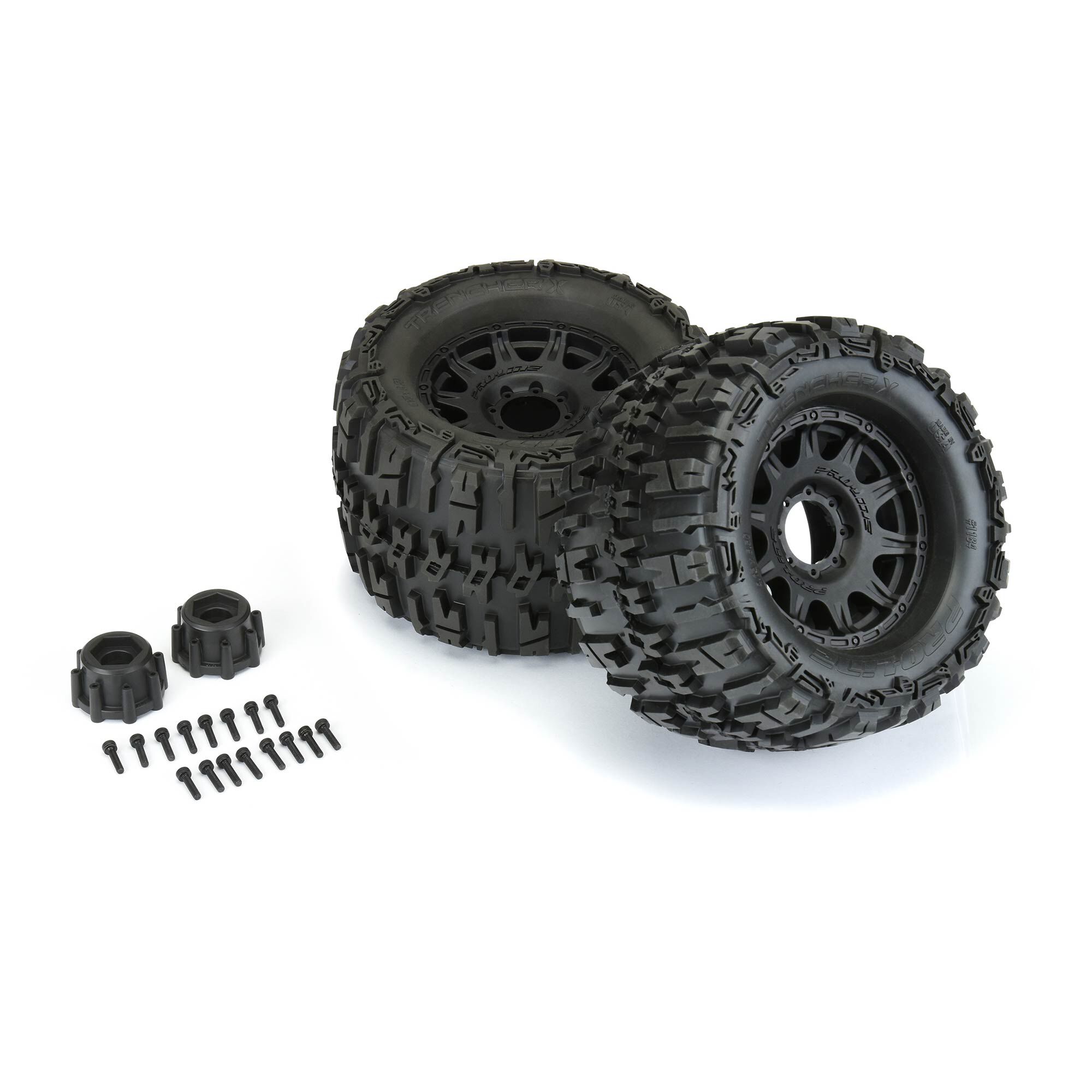 1/8 Trencher X F/R 3.8" MT Tires Mounted 17mm Blk Raid (2)-3