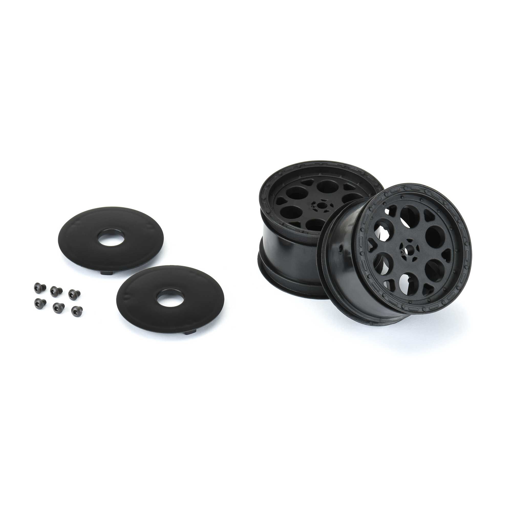 1/10 Showtime Rear 2.2" 12mm Sprint Car Wheels (2) Black-4