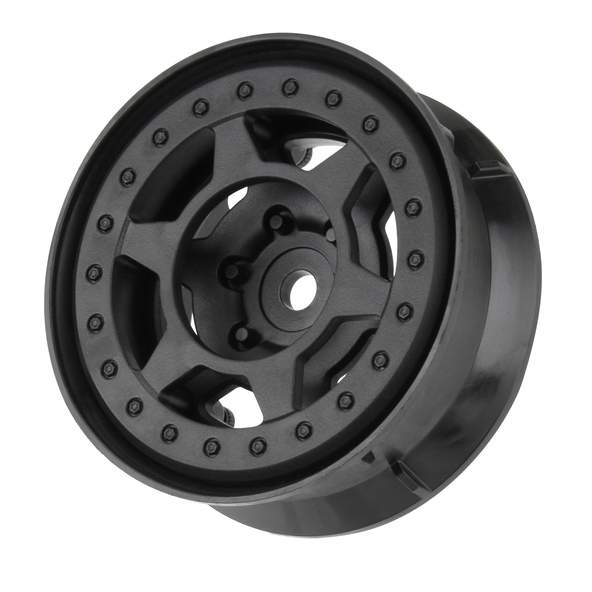 1/10 Holcomb F/R 1.9" 12mm Crawler Bead-Loc Wheels (2) Black-2