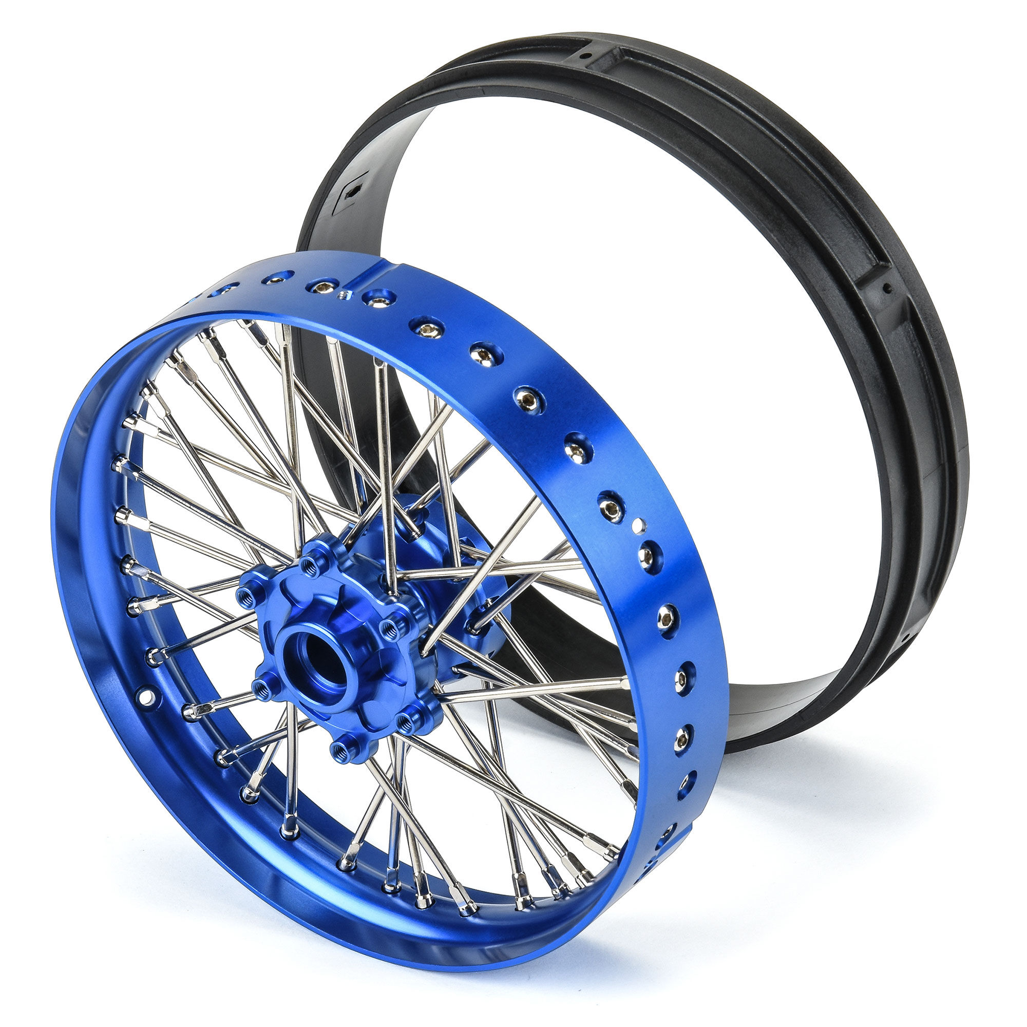 1/4 Pro-Spec Aluminum V2 Bead Front Wheel Blue/Blue (1): Pro-2