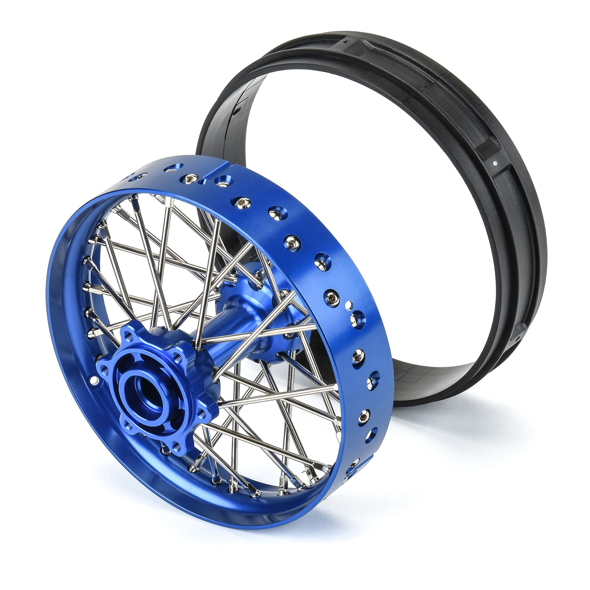 1/4 Pro-Spec Aluminum V2 Bead Rear Wheel Blue/Blue (1): Prom-2
