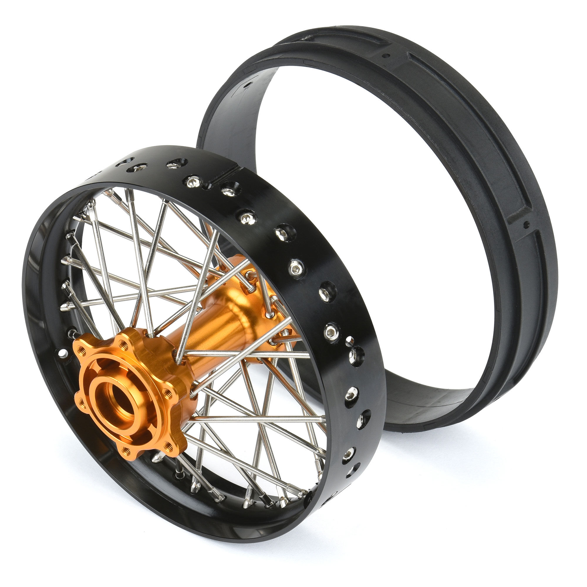 1/4 Pro-Spec Aluminum V2 Bead Rear Wheel Black/Gold (1): Pro-2