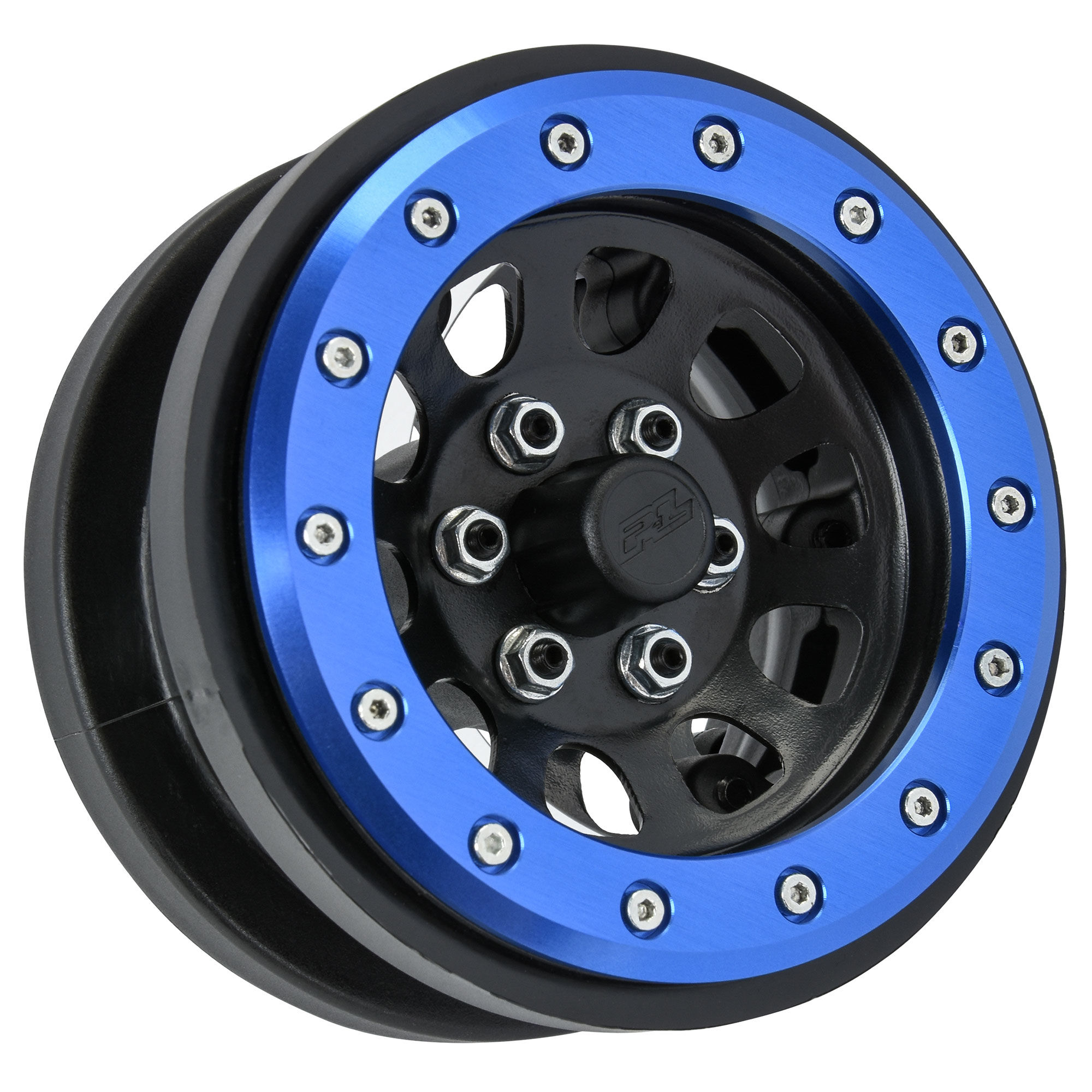 1/6 Steelies Stamped Steel 2.9" Dual Offset SCX6 Wheels Blue-2