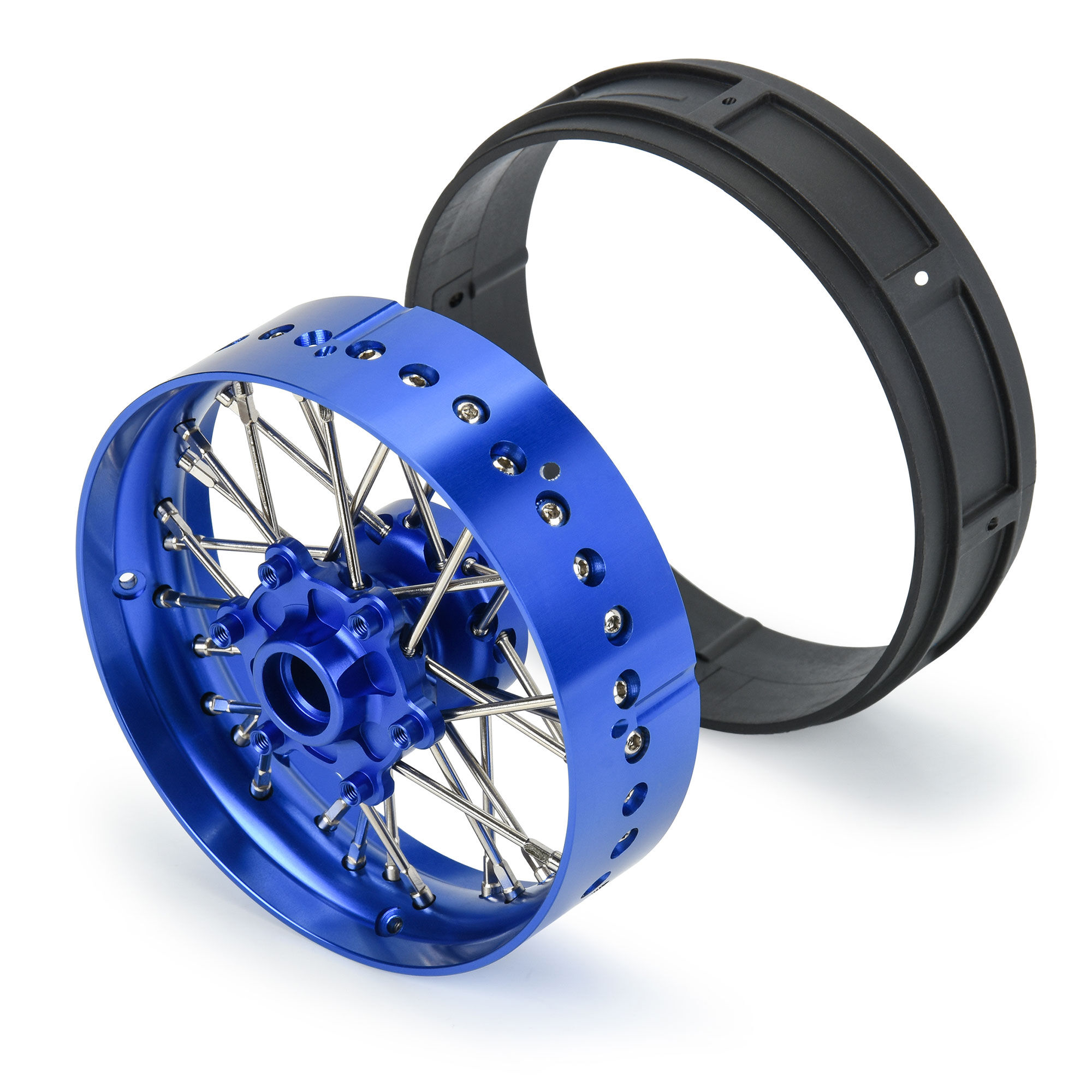 1/4 Pro-Spec Aluminum V2 Bead Front Wheel Blue/Blue (1): Pro-5