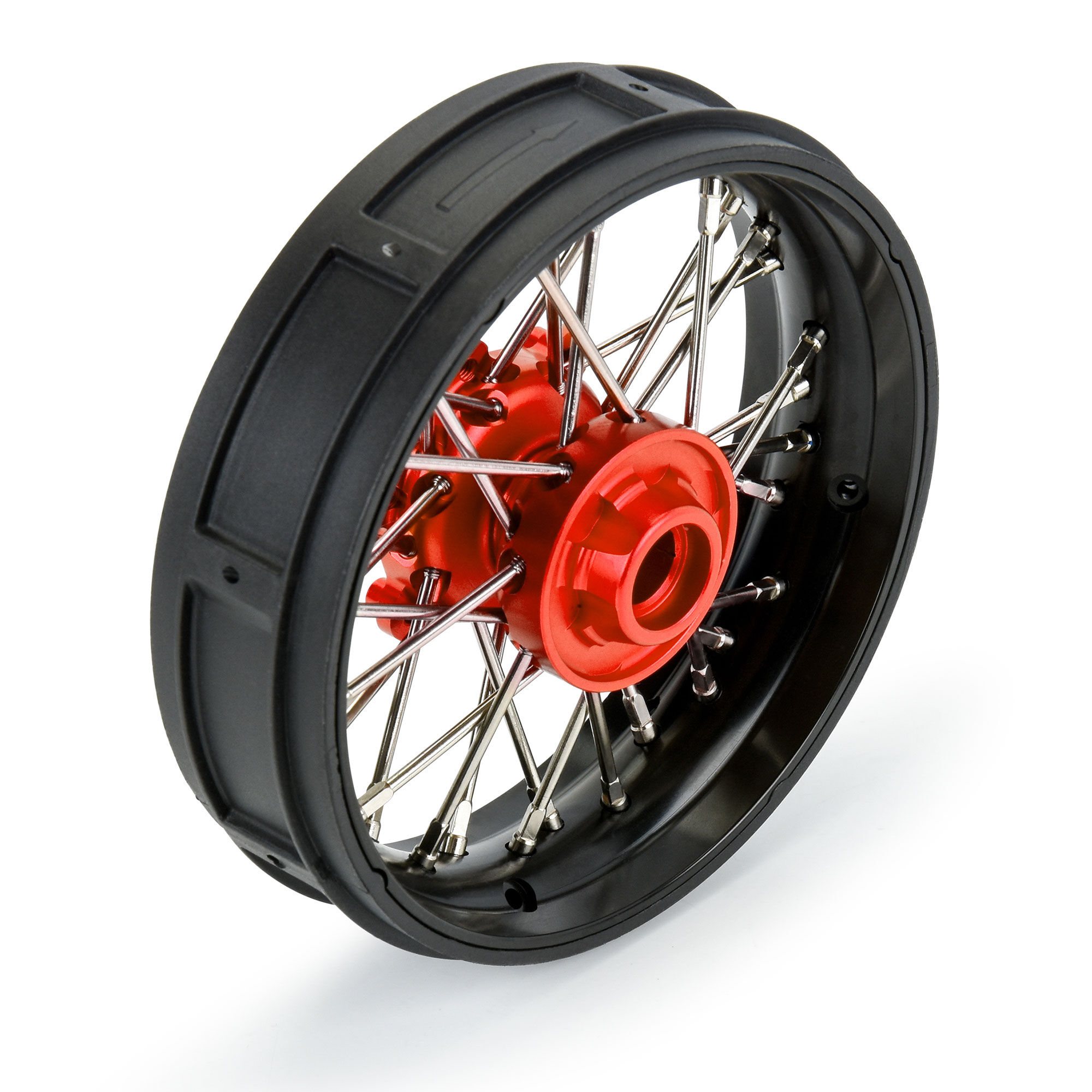 1/4 Pro-Spec Aluminum V2 Bead Front Wheel Black/Red (1): Pro-2