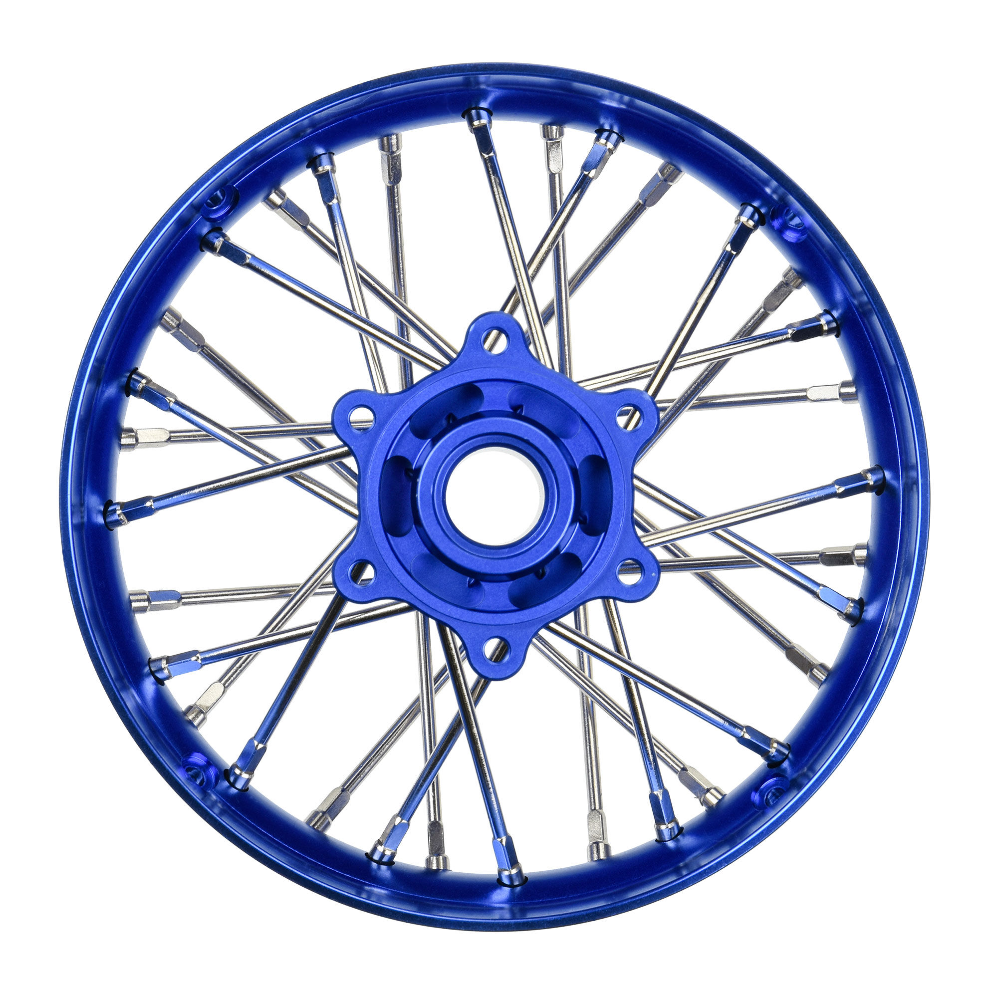 1/4 Pro-Spec Aluminum V2 Bead Rear Wheel Blue/Blue (1): Prom