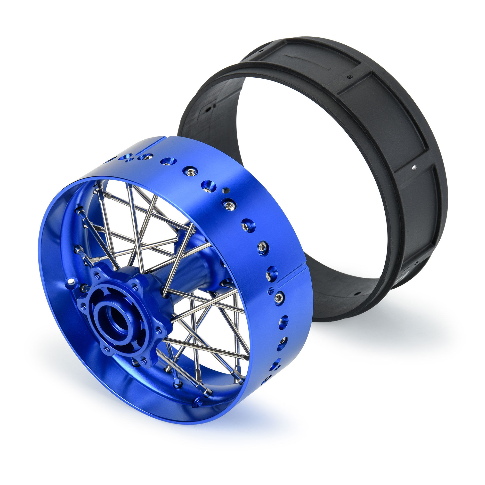1/4 Pro-Spec Aluminum V2 Bead Rear Wheel Blue/Blue (1): Prom-3