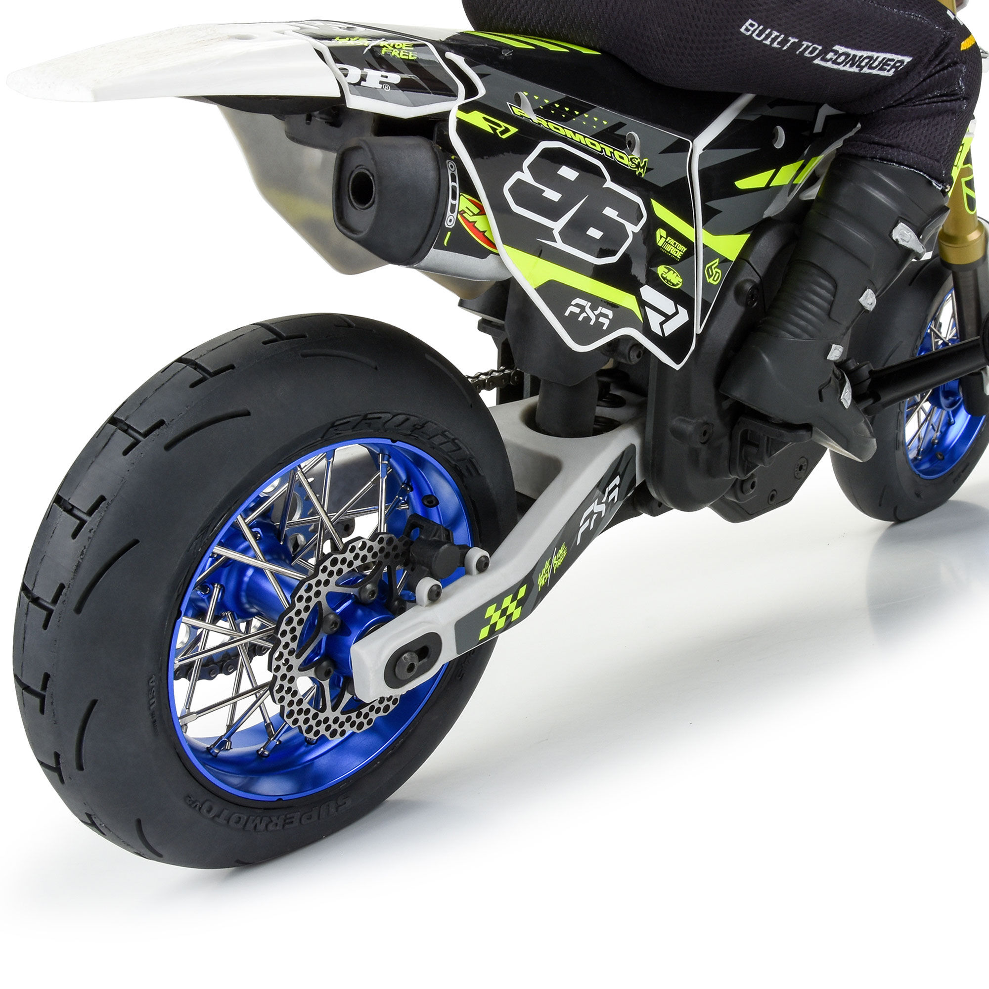 1/4 Pro-Spec Aluminum V2 Bead Rear Wheel Blue/Blue (1): Prom-4