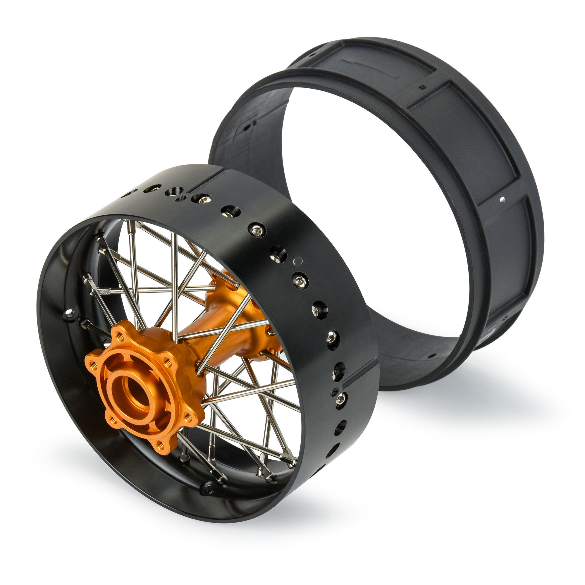 1/4 Pro-Spec Aluminum V2 Bead Rear Wheel Black/Gold (1): Pro-3