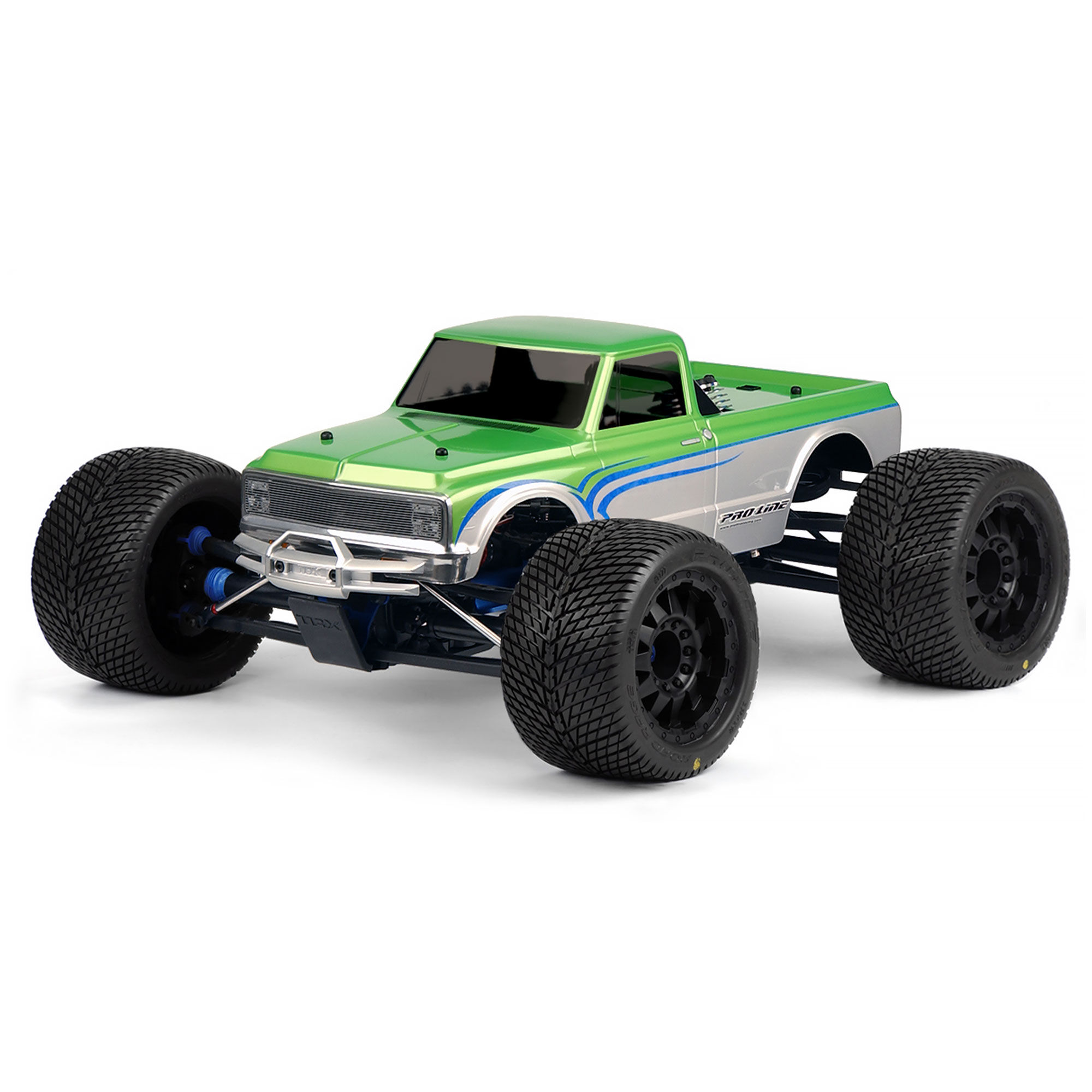 1/8 1972 Chevy C-10 Long Bed Clear Body: Monster Truck-3