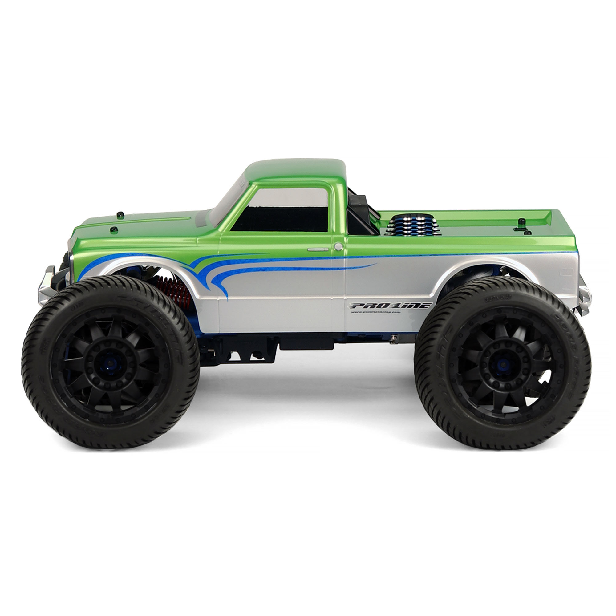 1/8 1972 Chevy C-10 Long Bed Clear Body: Monster Truck-4