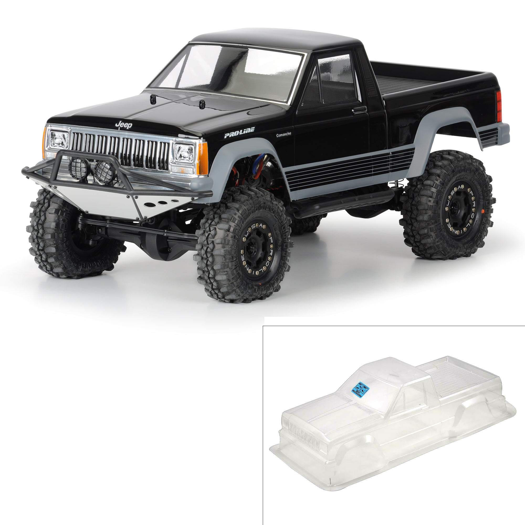 1/10 Jeep Comanche Full Bed Clear Body 12.3