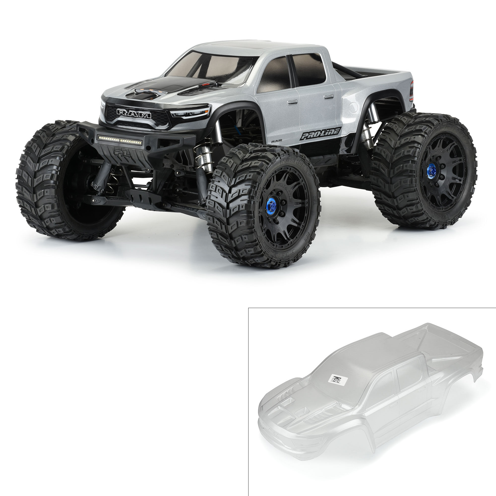 1/5 Pre-Cut 2021 Ram 1500 Clear Body: X-MAXX-1